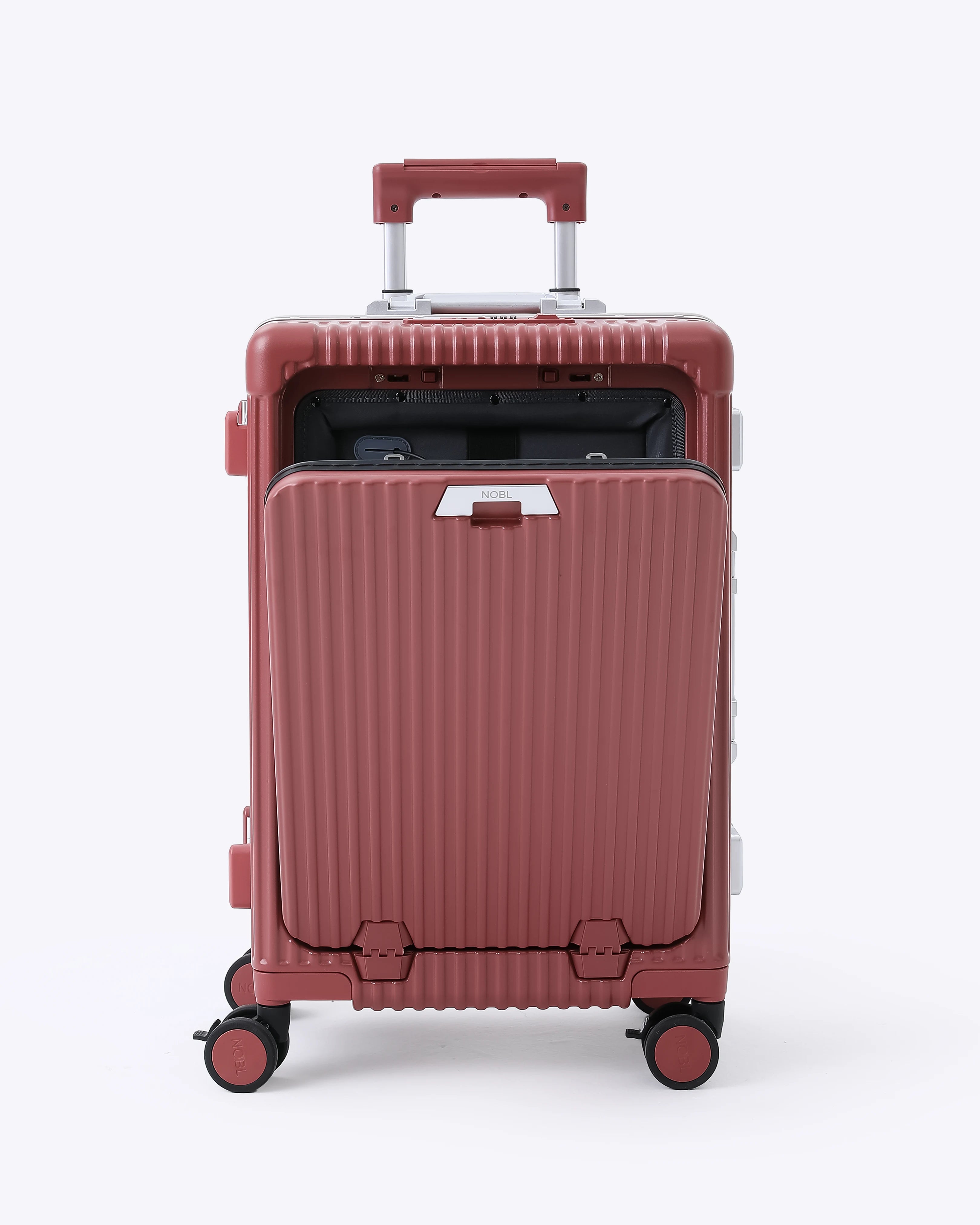 All-in-One Smart Carry-On Suitcase with GPS Tracking, Front Laptop Pocket, USB Charger & Cup Holder