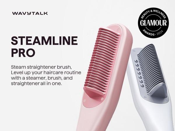 Wavytalk Steamline Pro 蒸汽直发梳,带发圈和手套 Wavytalk Steamline Pro 蒸汽直发梳,带发圈和手套