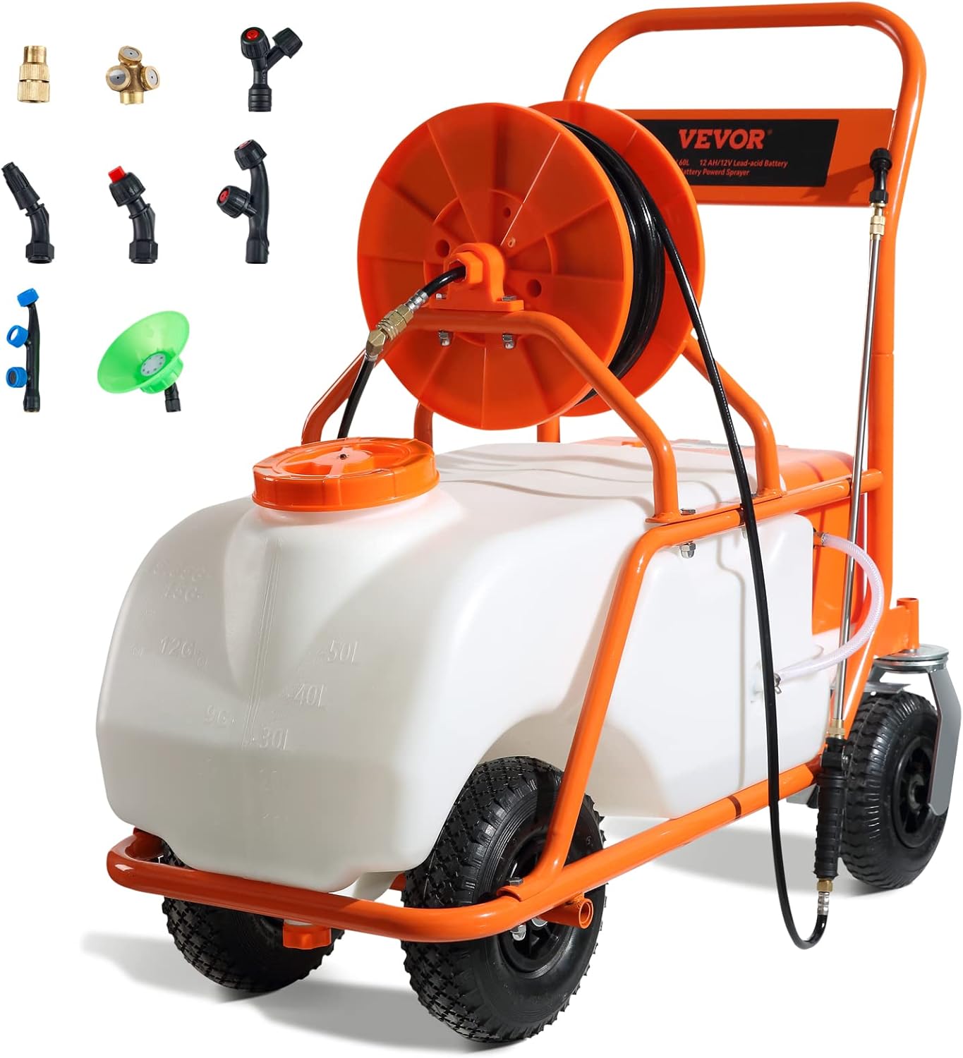 4 Gallon Electric Backpack Sprayer: 13FT Hose & 6 Nozzles Yard Sprayer