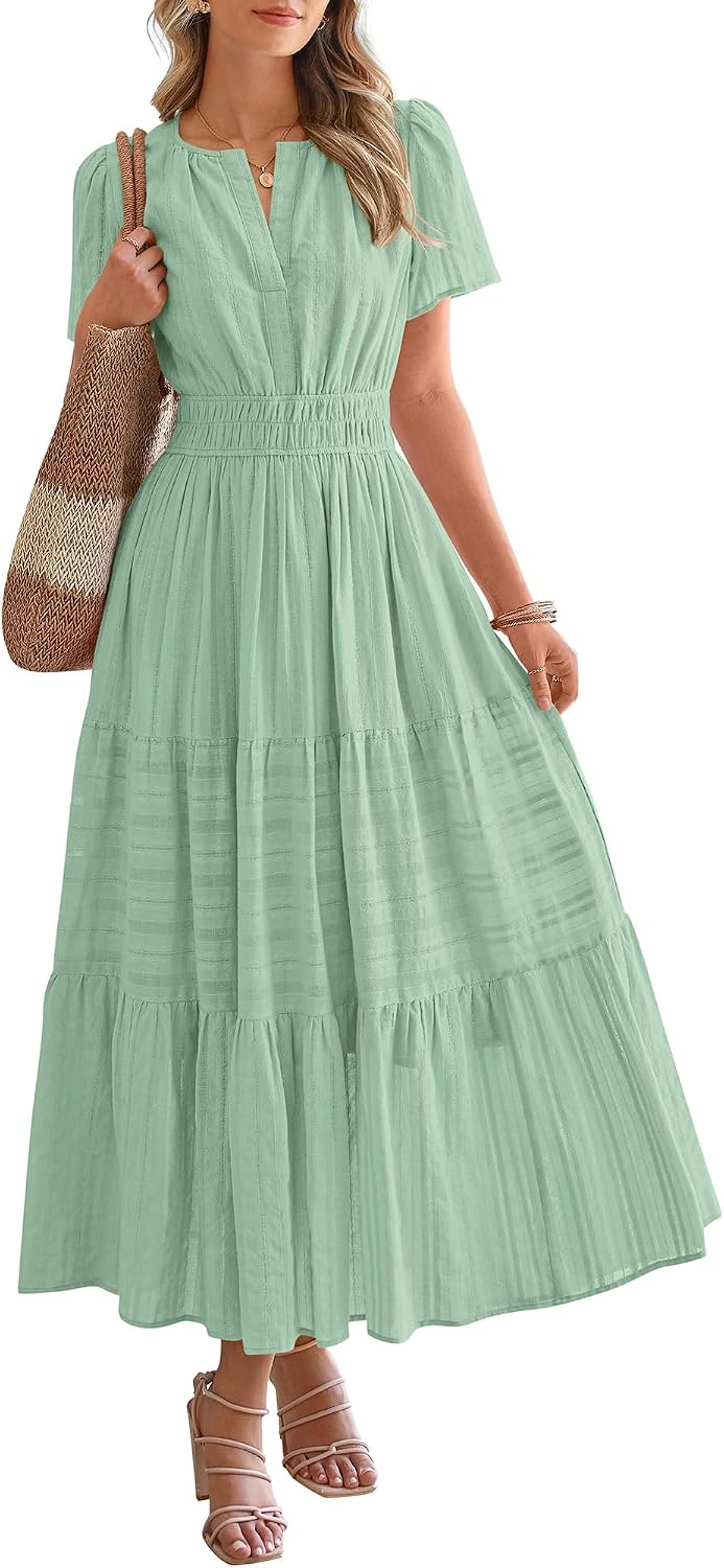 Women's Summer Boho Dress | Lightweight V-Neck Maxi with Pockets