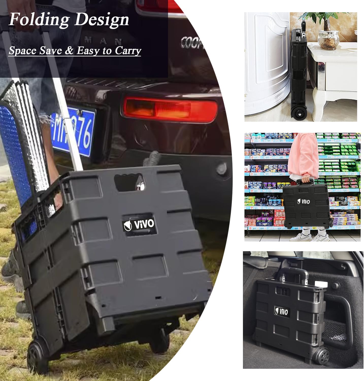 🎁 Father’s Day Gift: Portable Boot Cart & Folding Box (25kg Heavy-Duty)