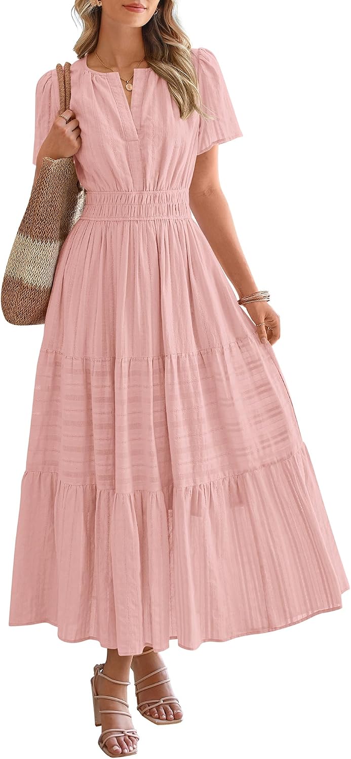 Women's Summer Boho Dress | Lightweight V-Neck Maxi with Pockets