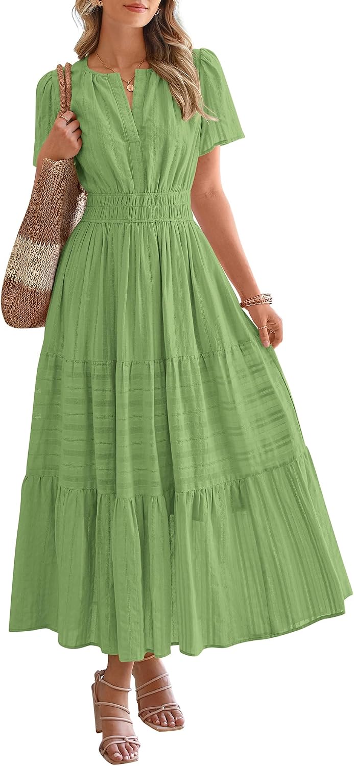 Women's Summer Boho Dress | Lightweight V-Neck Maxi with Pockets