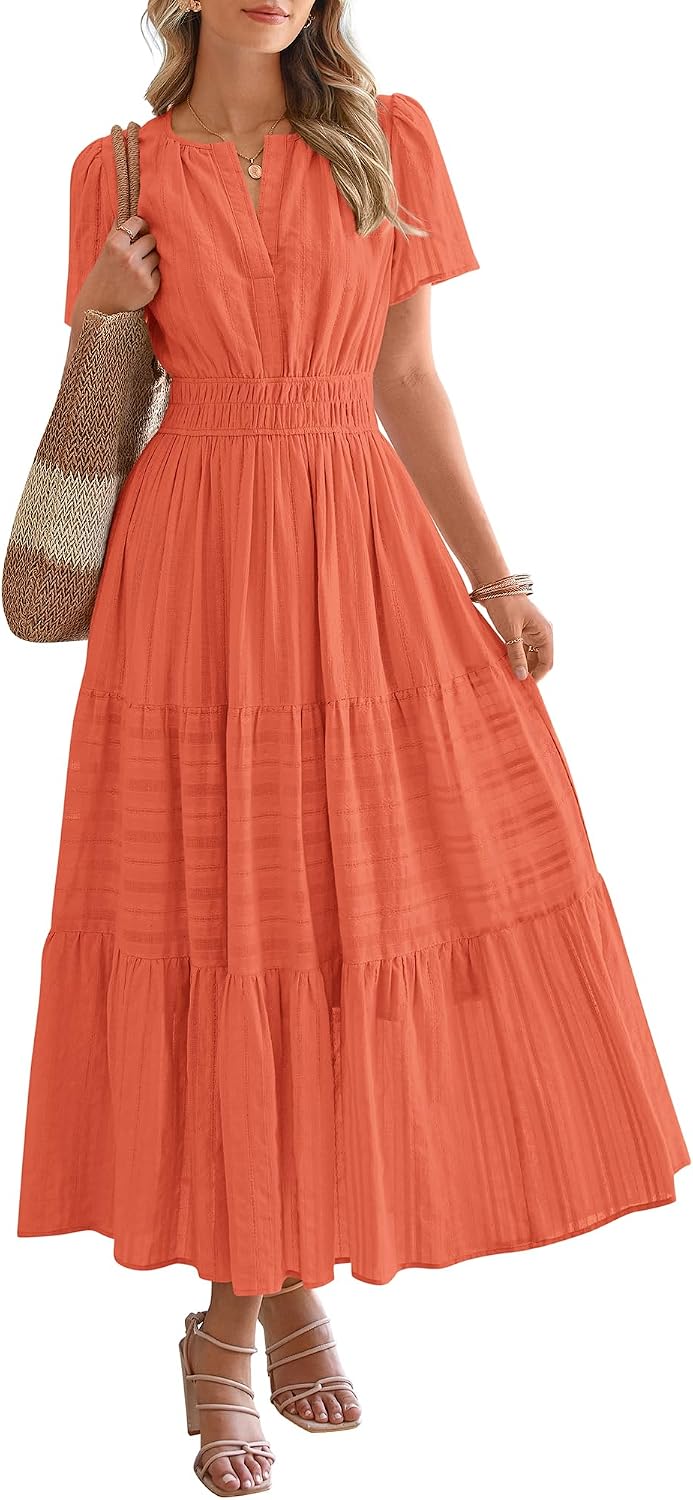 Women's Summer Boho Dress | Lightweight V-Neck Maxi with Pockets
