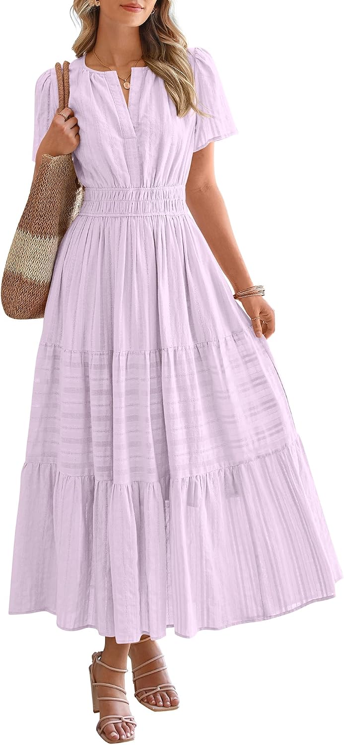 Women's Summer Boho Dress | Lightweight V-Neck Maxi with Pockets
