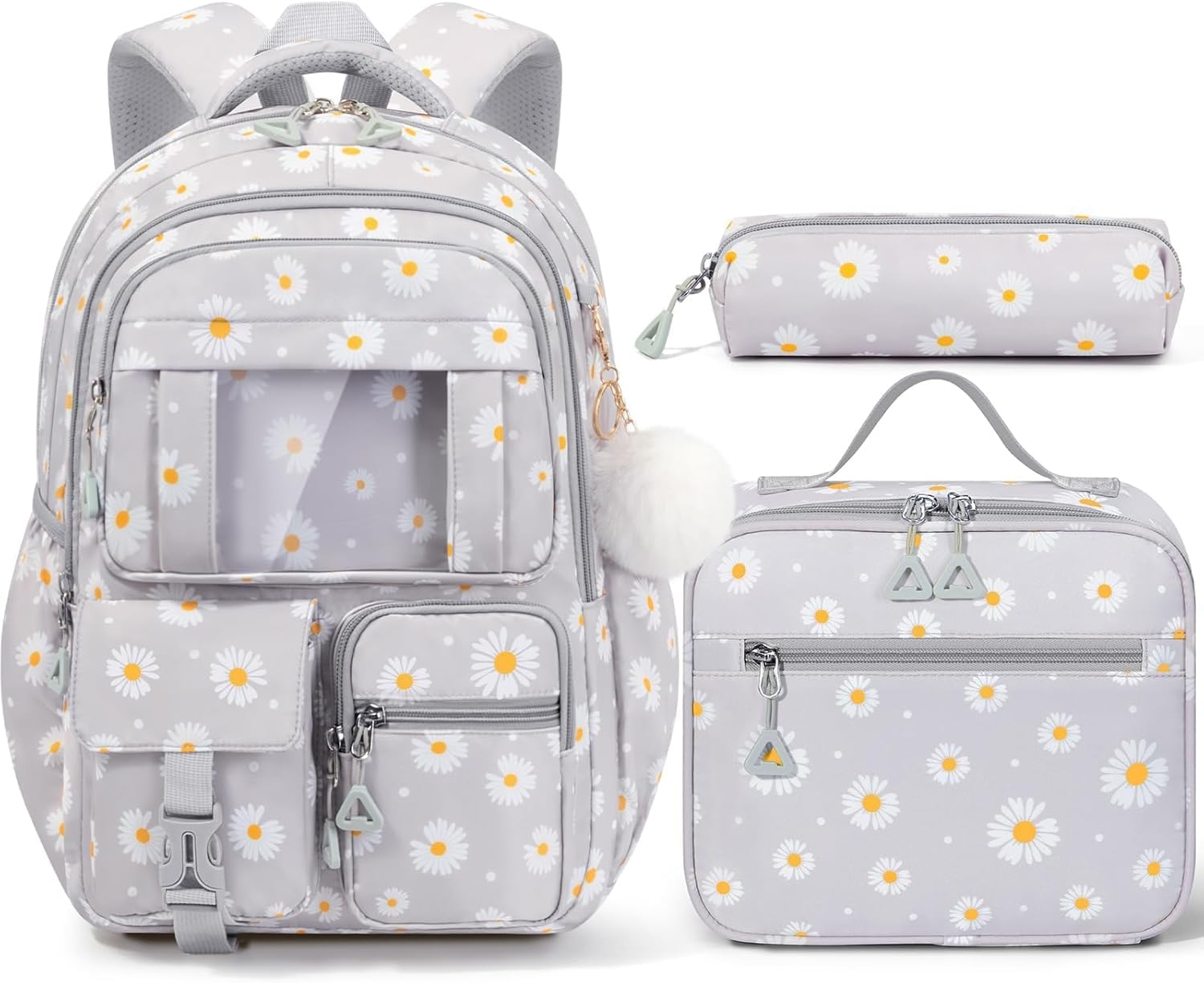 3-Piece Waterproof Oxford Backpack Set with Lunch Box & Pencil Case