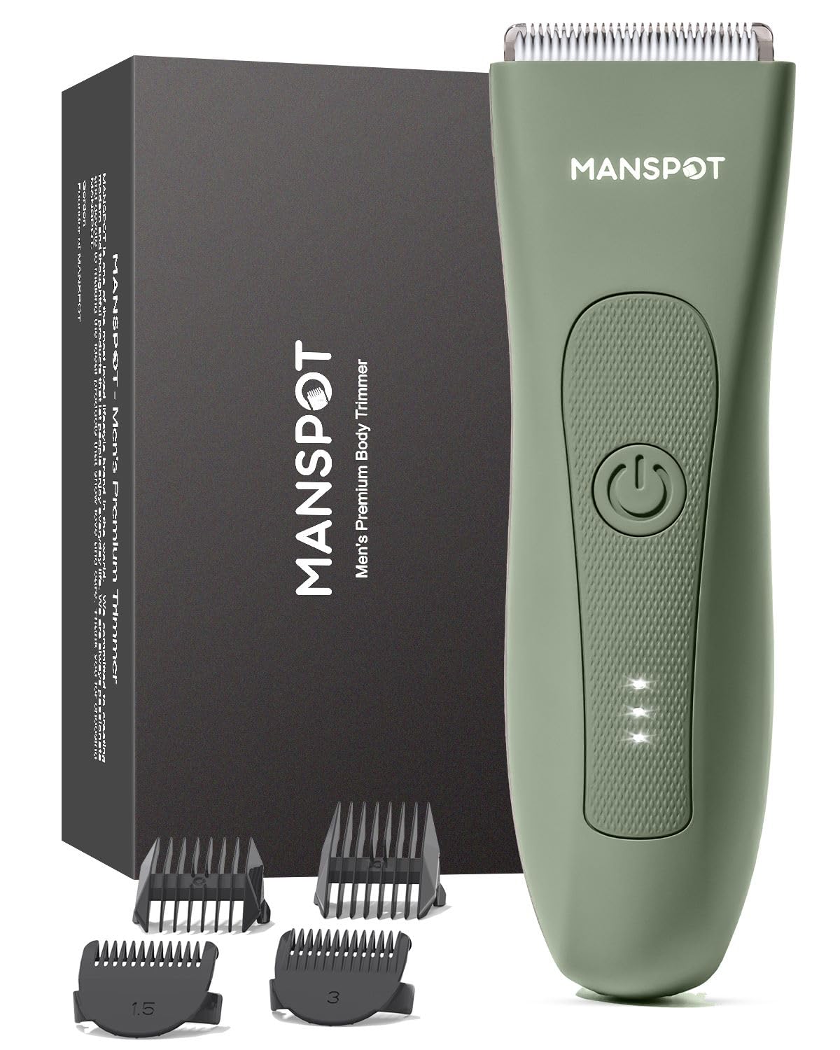 Waterproof Electric Groin Shaver, Body and Pubic Hair Trimmer with Ceramic Blades