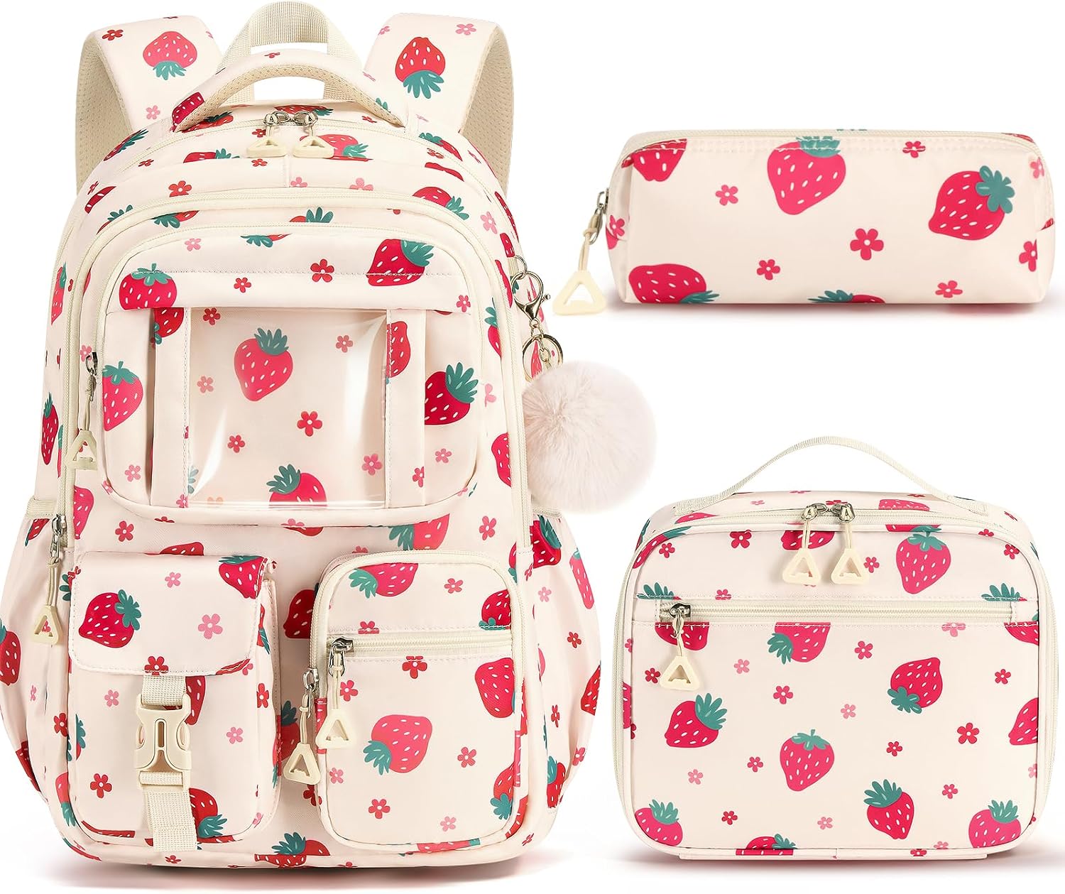 3-Piece Waterproof Oxford Backpack Set with Lunch Box & Pencil Case