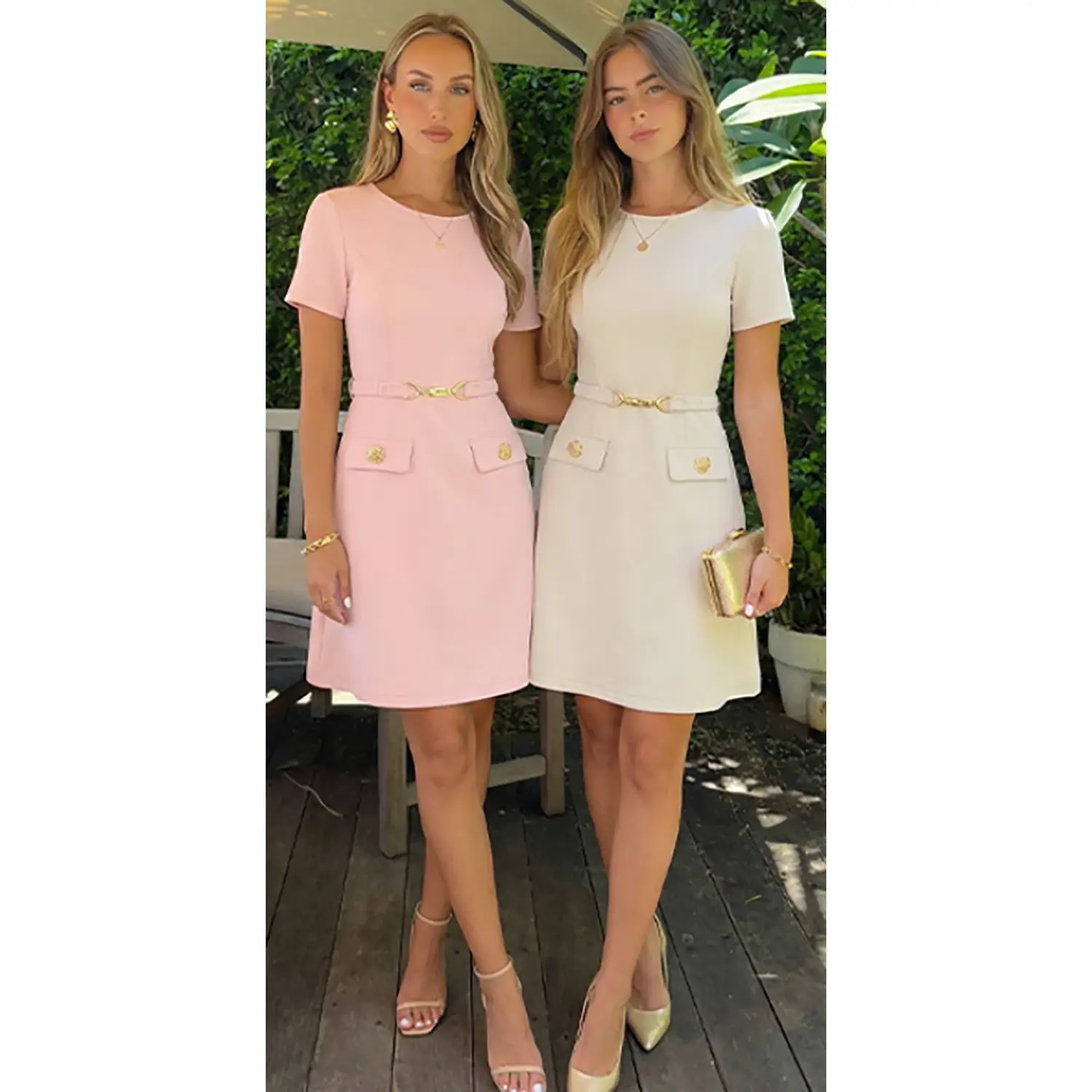 Women’s Short Sleeve Knit Dress – Slim Fit Button Front Midi Dress for Work & Everyday Wear