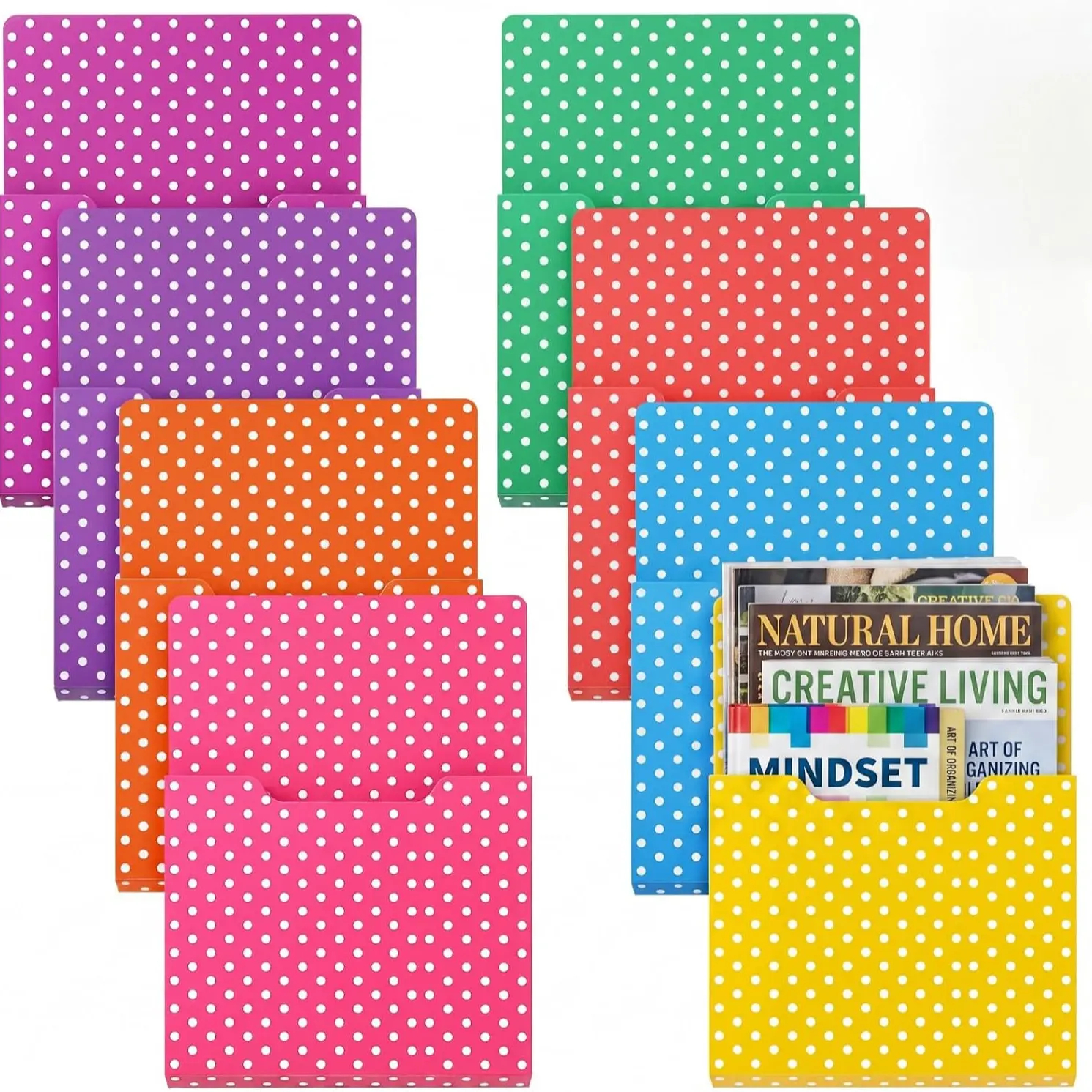 Magnetic Paper & Mail Holder - Wall Mounted Storage Pocket for Whiteboard, School & Office Supplies