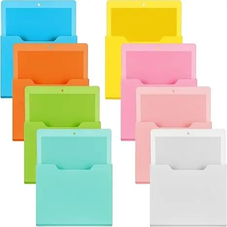 Magnetic Paper & Mail Holder - Wall Mounted Storage Pocket for Whiteboard, School & Office Supplies