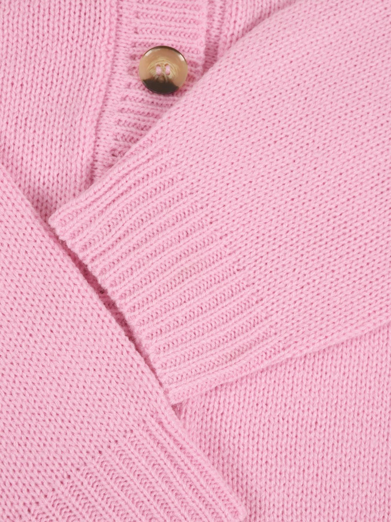 Women's V-Neck Button-Front Drop-Shoulder Cardigan & Elastic-Waist Wide-Leg Pants, 2-Piece Casual Lounge Set for Fall & Winter, Cozy Solid Long-Sleeve Knitwear Loungewear