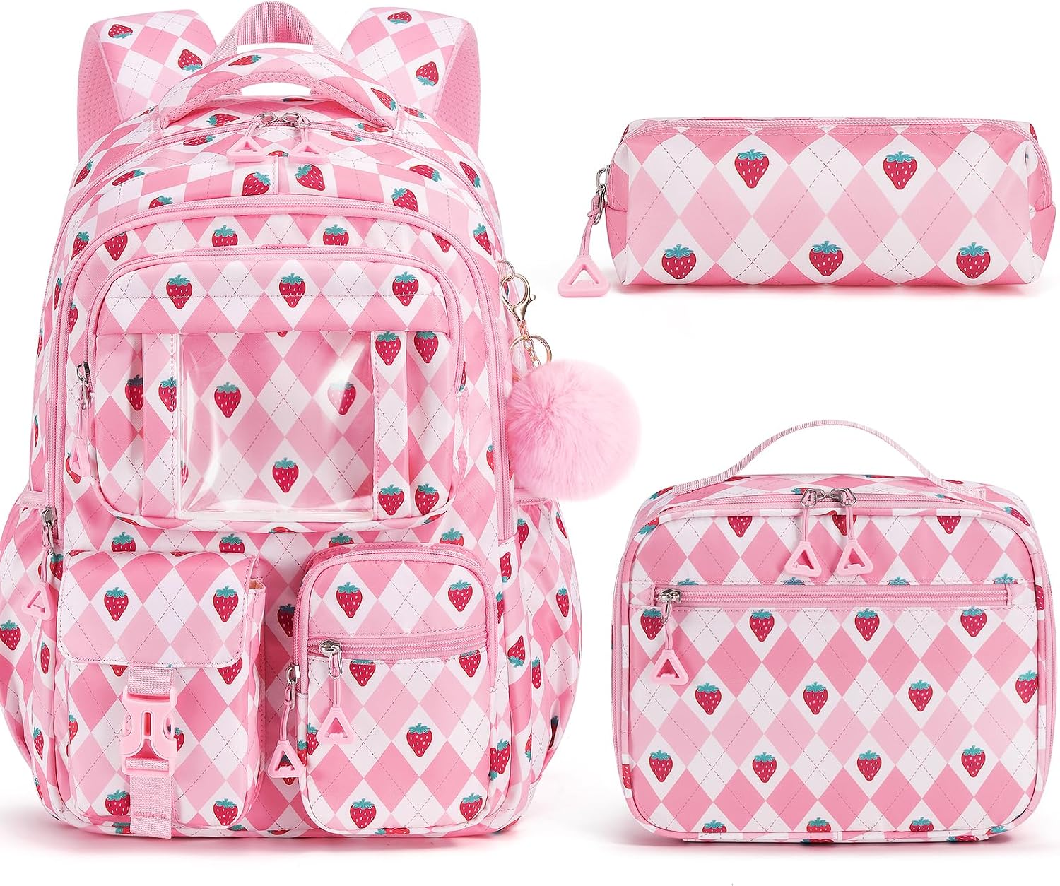 3-Piece Waterproof Oxford Backpack Set with Lunch Box & Pencil Case