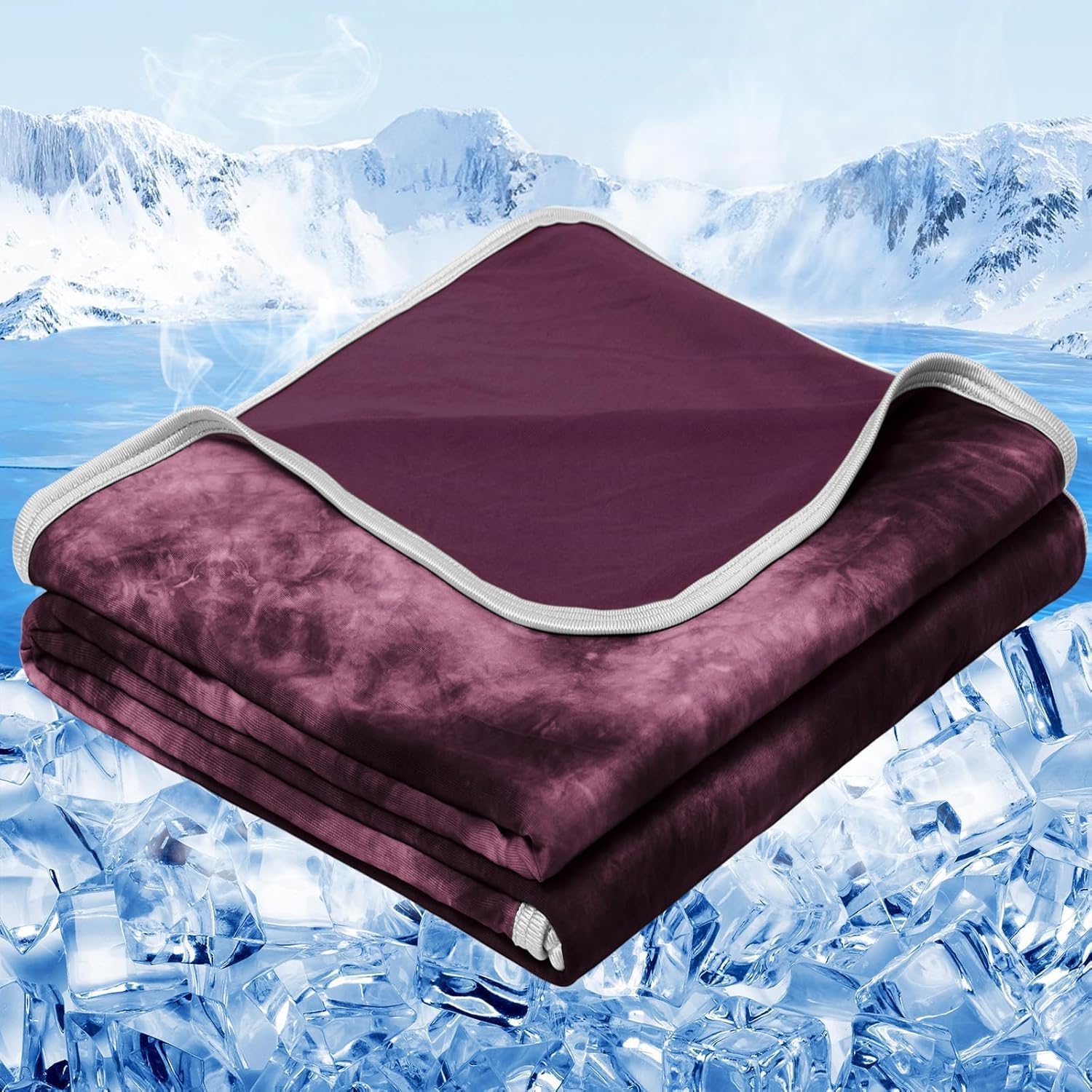 Cooling Summer Blanket Queen Size - Lightweight Breathable Cold Blanket for Hot Sleepers, Couch & Bed