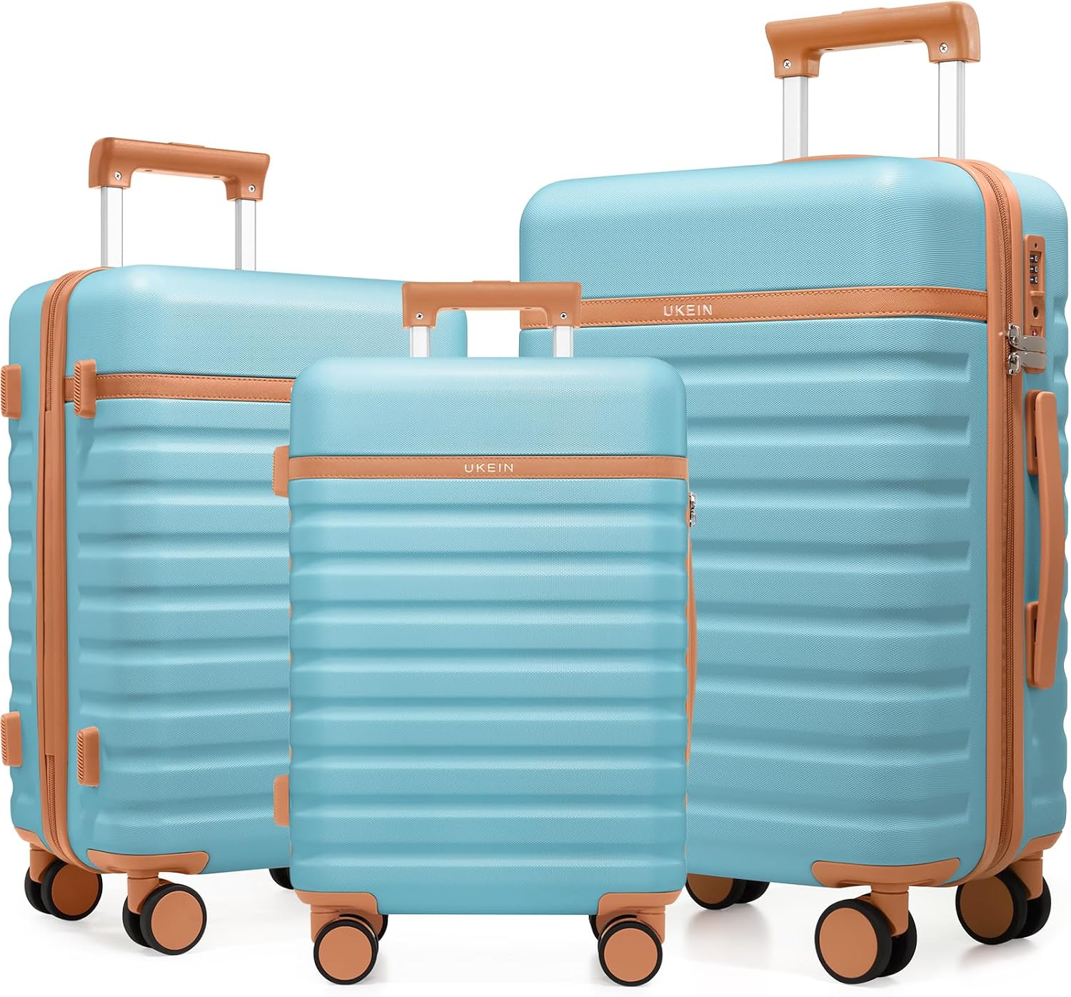 7-Piece Travel Luggage Set: Hardside Suitcases (20/24/28") & Backpack