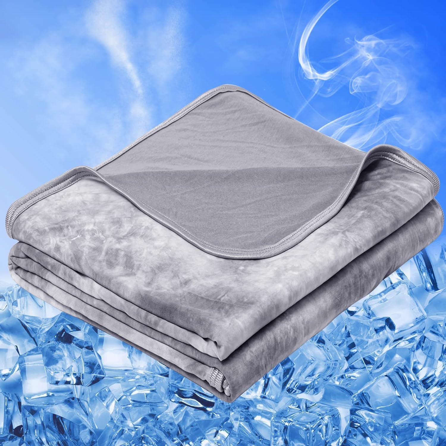Cooling Summer Blanket Queen Size - Lightweight Breathable Cold Blanket for Hot Sleepers, Couch & Bed