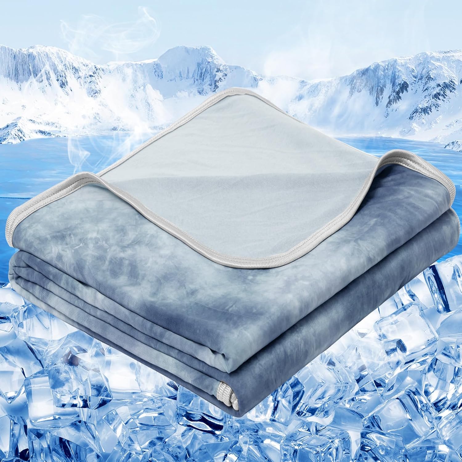 Cooling Summer Blanket Queen Size - Lightweight Breathable Cold Blanket for Hot Sleepers, Couch & Bed