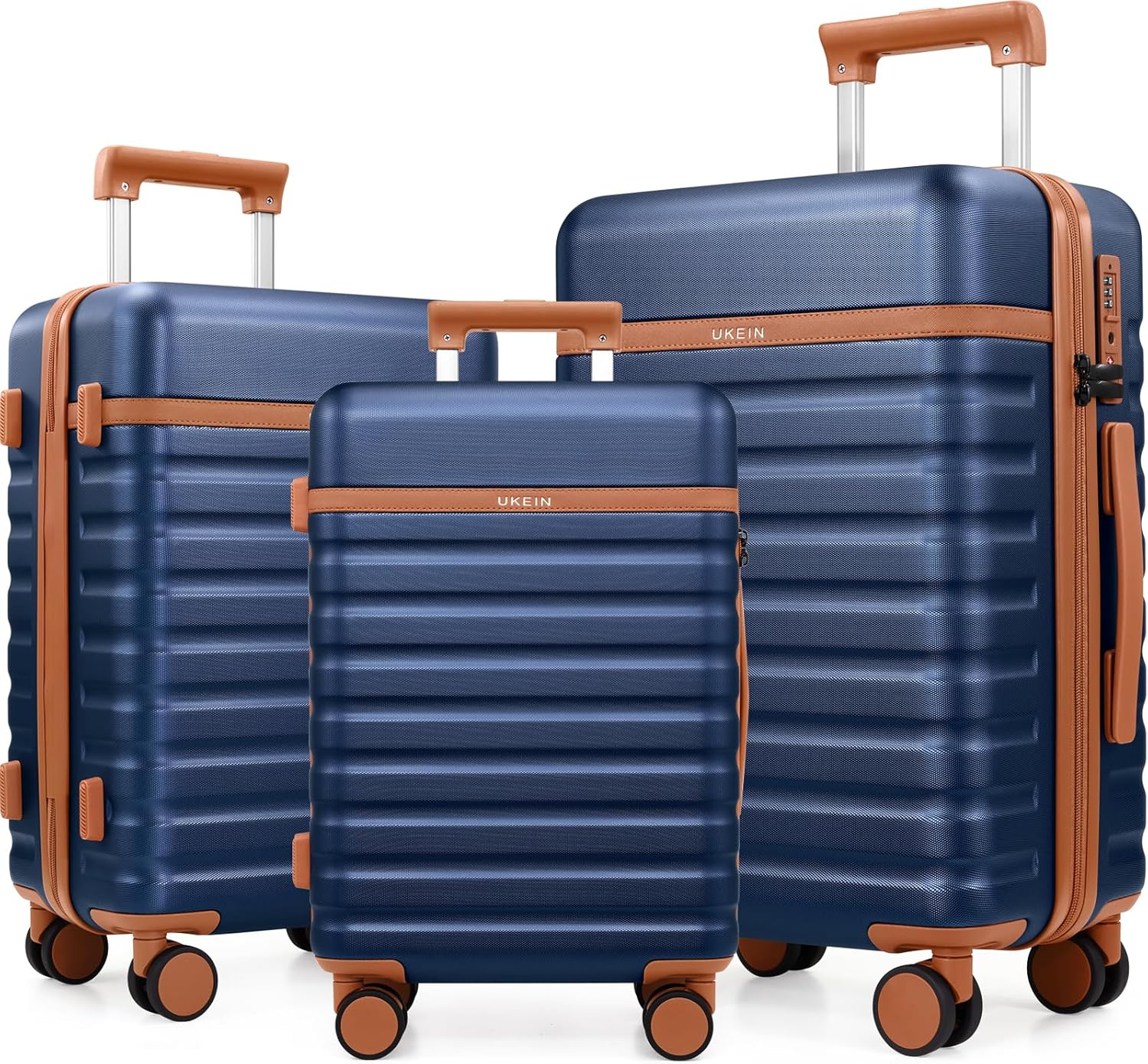 7-Piece Travel Luggage Set: Hardside Suitcases (20/24/28") & Backpack
