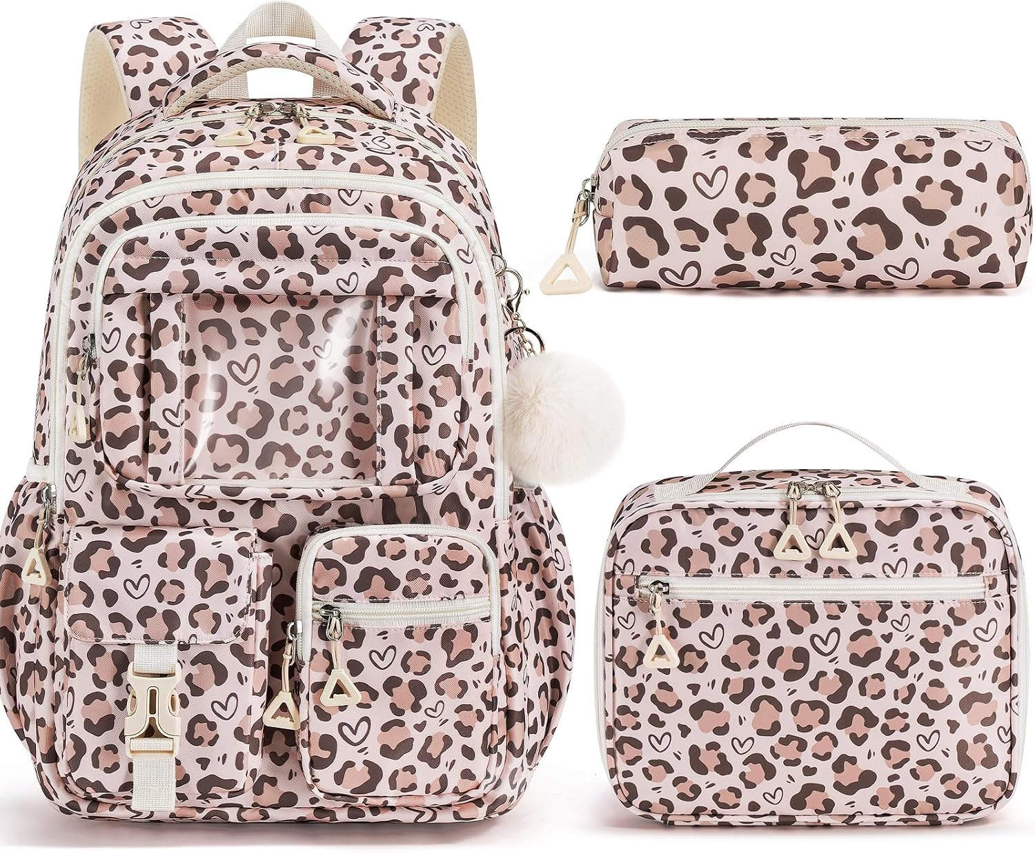 3-Piece Waterproof Oxford Backpack Set with Lunch Box & Pencil Case