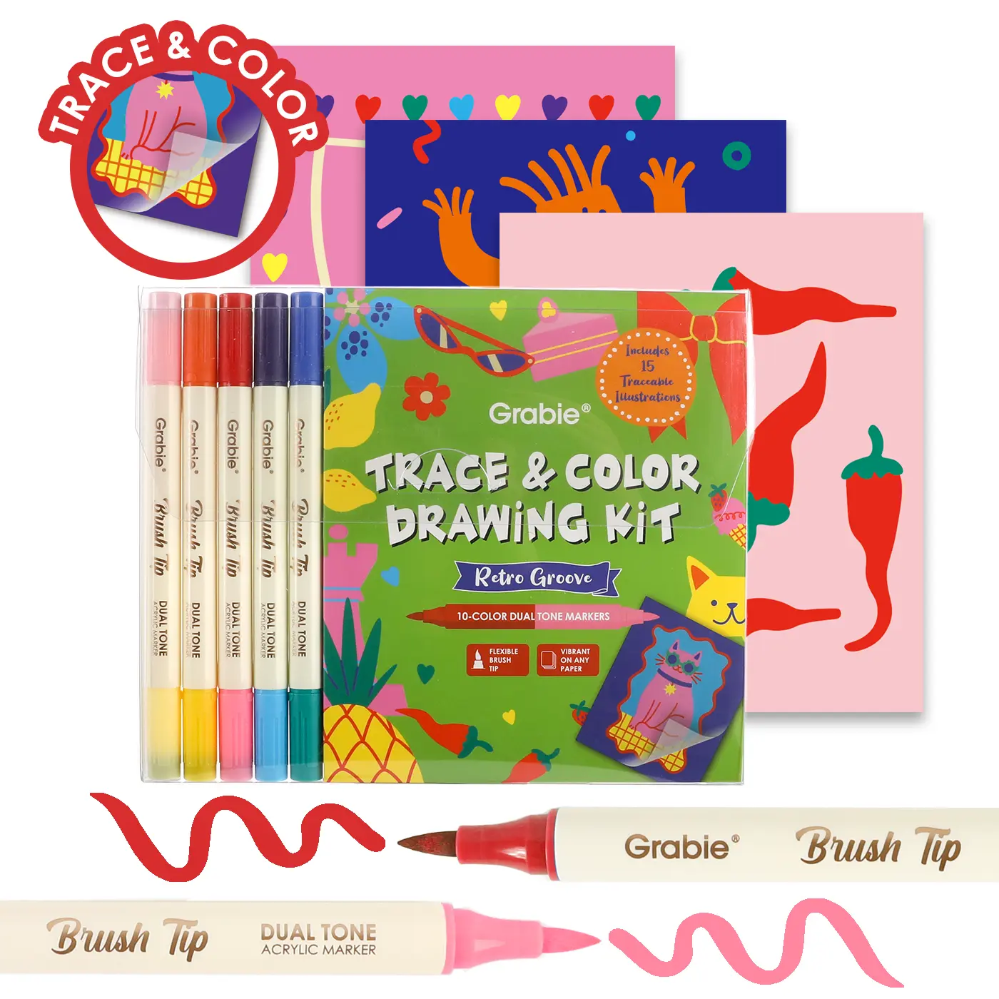 Trace & Color Art Drawing Supplies Kit with Premium Artist Tools & Materials for Adults & Kids, Ideal Gift