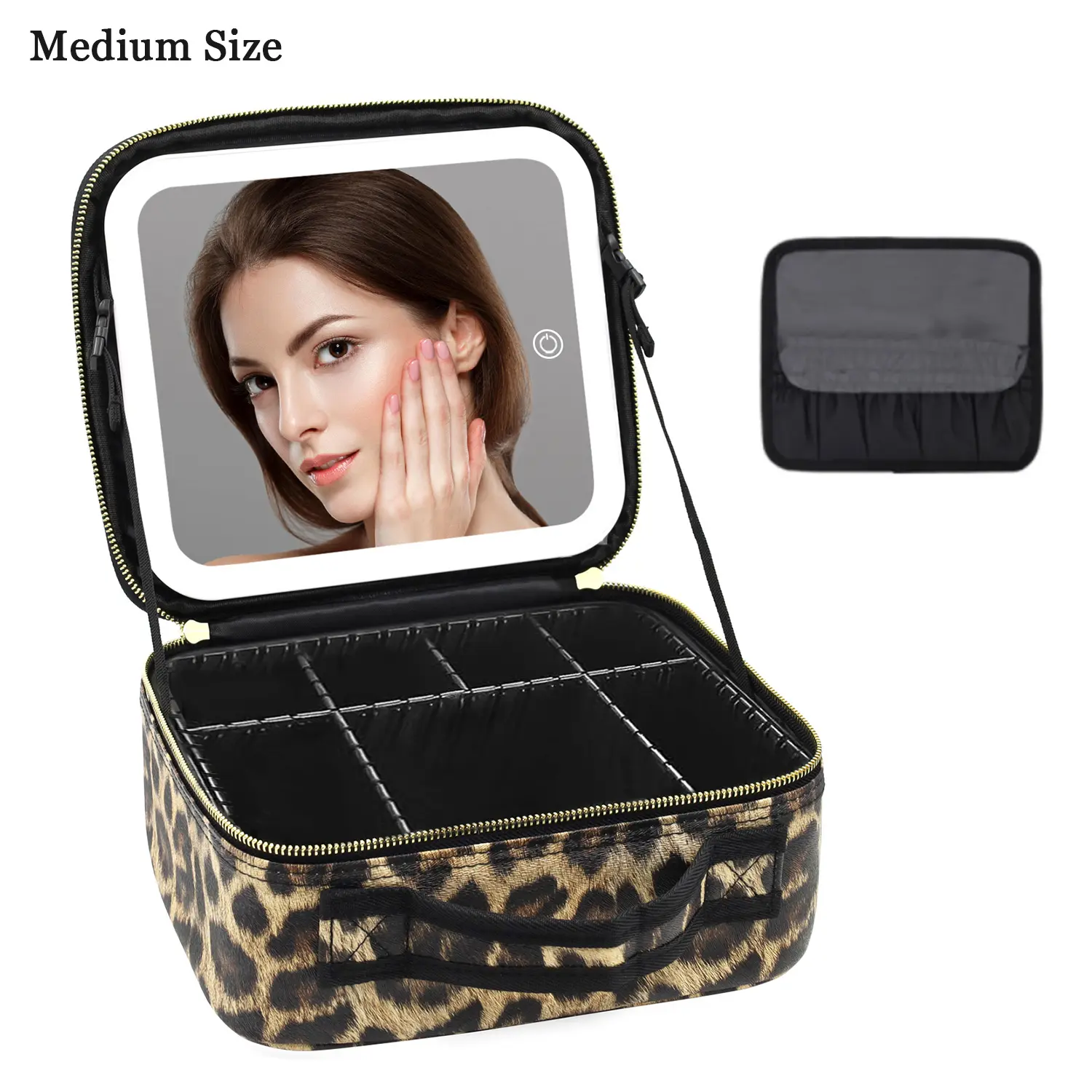 Travel Makeup Bag with LED Mirror