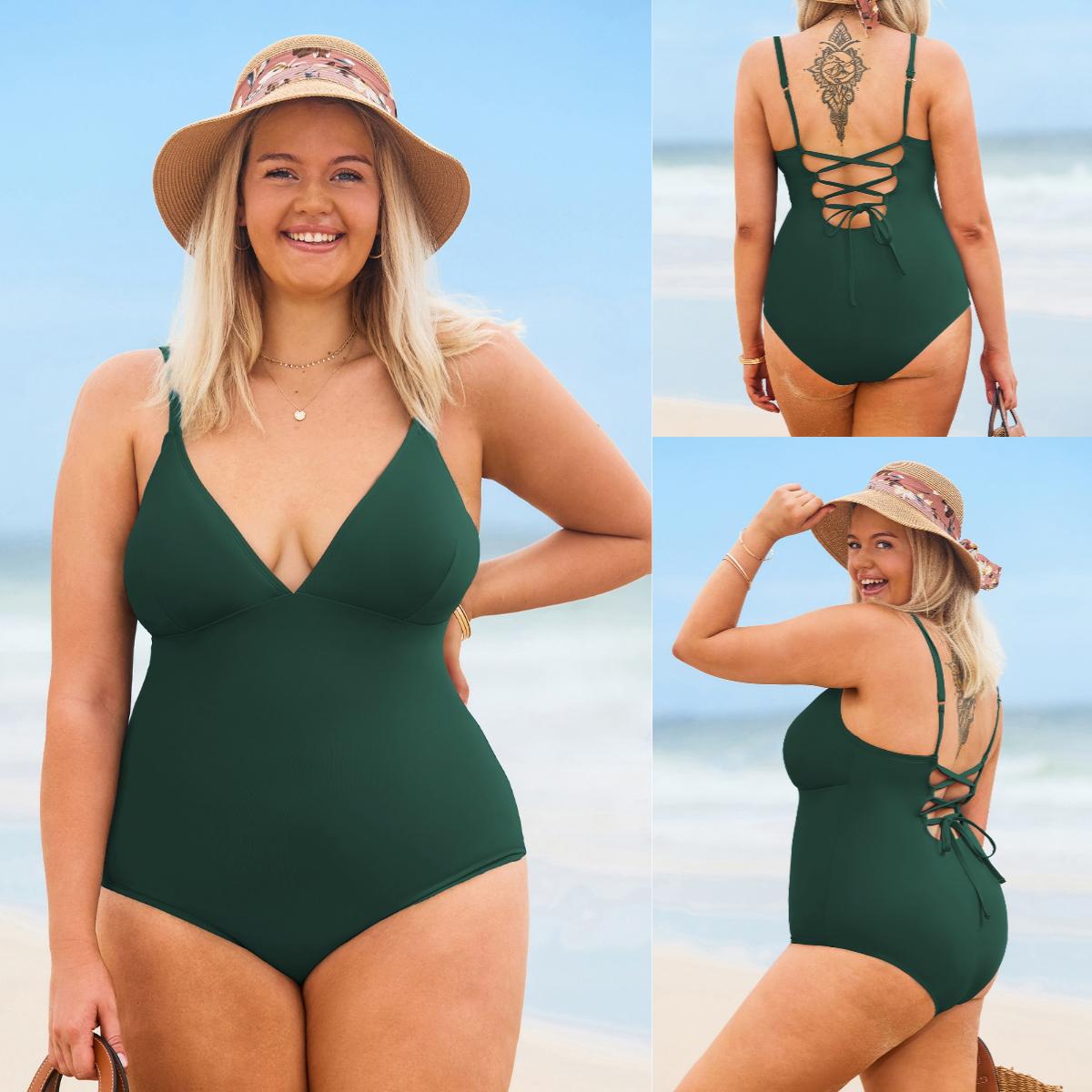 CUPSHE Plunging V-Neck One-Piece Swimsuit: Tummy Control Bathing Suit