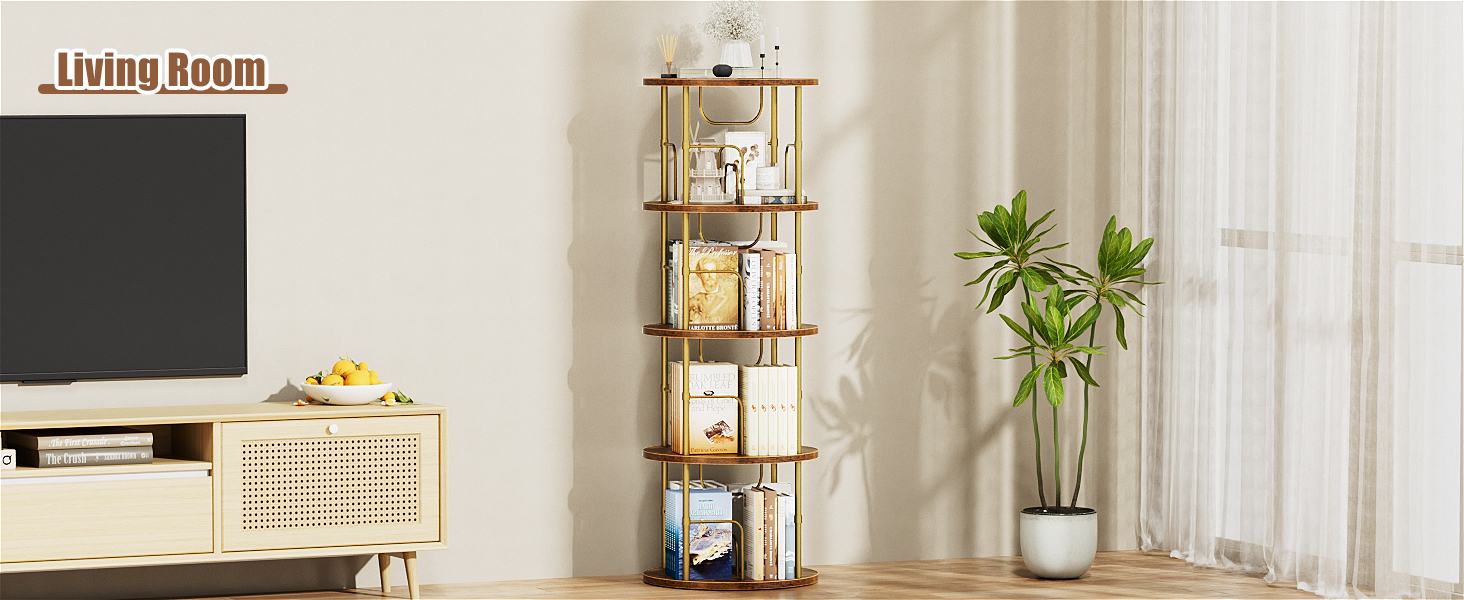 rotating bookshelf tower