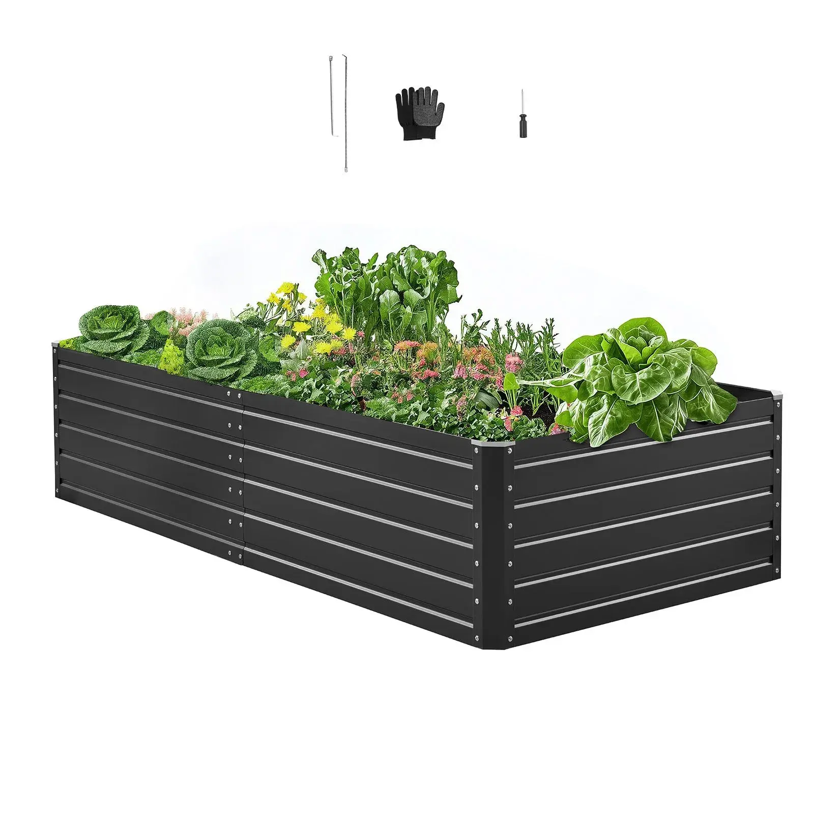 Large Raised Garden Bed with Open Bottom（6.7 x 3 x 1.5 ft）