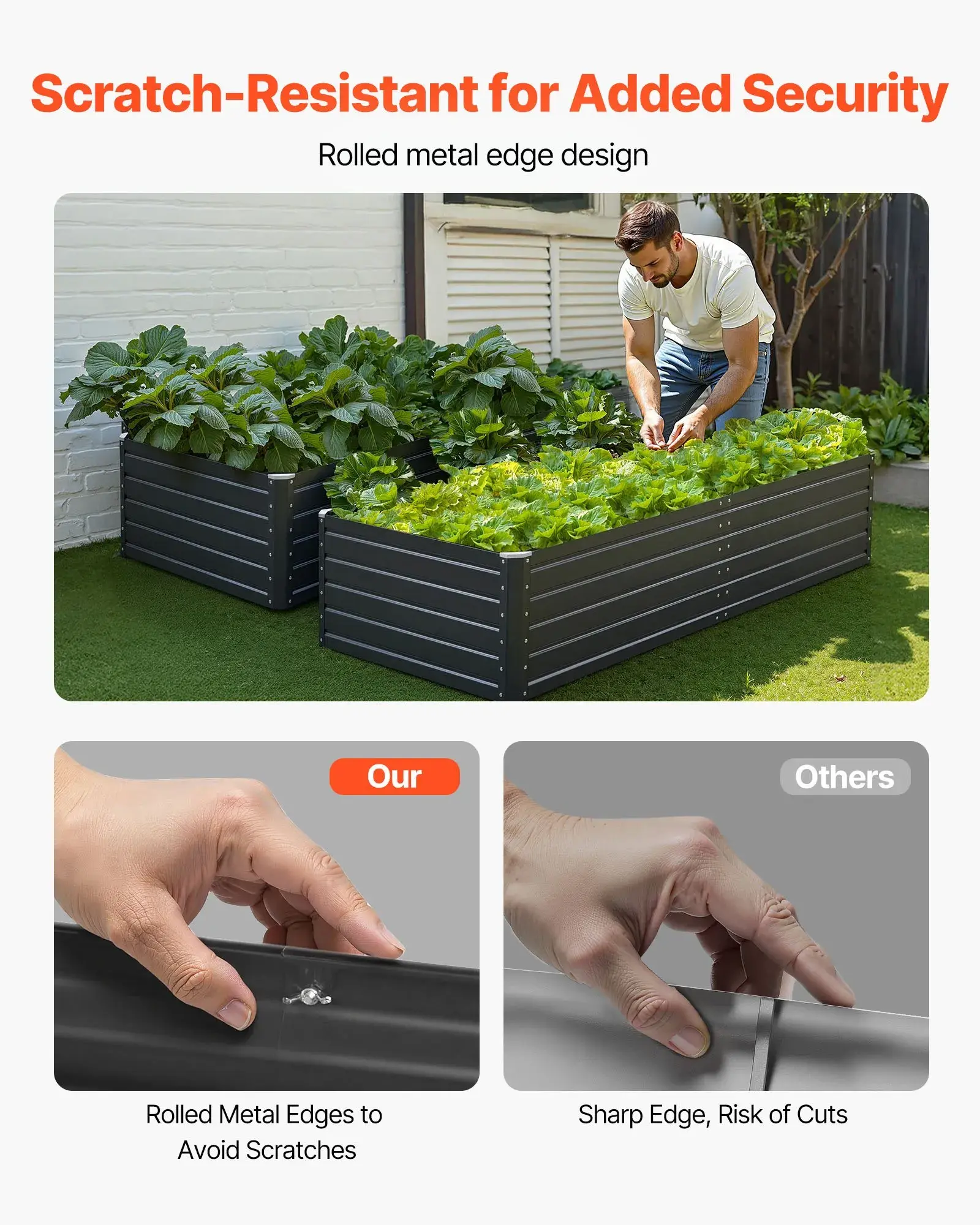 Large Raised Garden Bed with Open Bottom（6.7 x 3 x 1.5 ft）