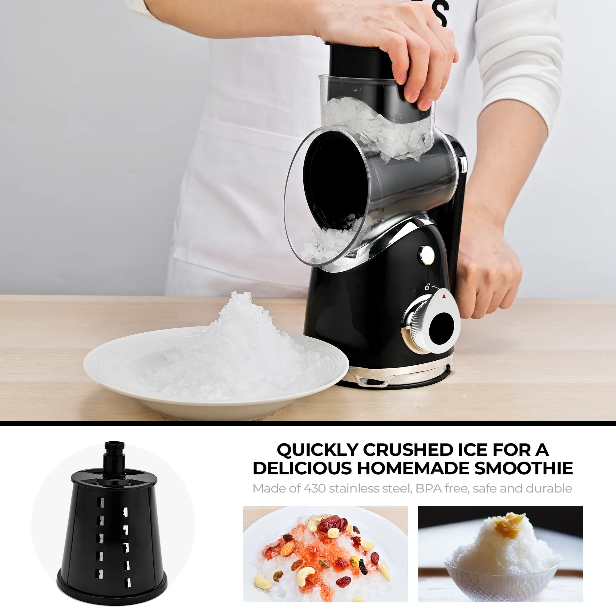 Vegetable Food Chopper with 6 Blades & Suction Base