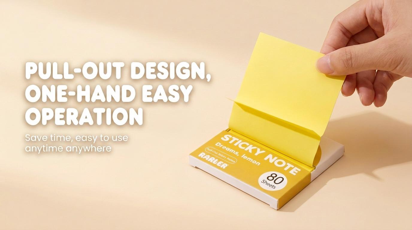 Transparent Pull-Out Sticky Notes (12 Boxes, 960 Sheets Total) - Office Stationery, Back to School Shopping Essentials, Desk Accessories, Fun Desk Supplies, Strong Adhesion, No Residue, 50 Reuses Per Sheet, 80 Sheets Per Pad