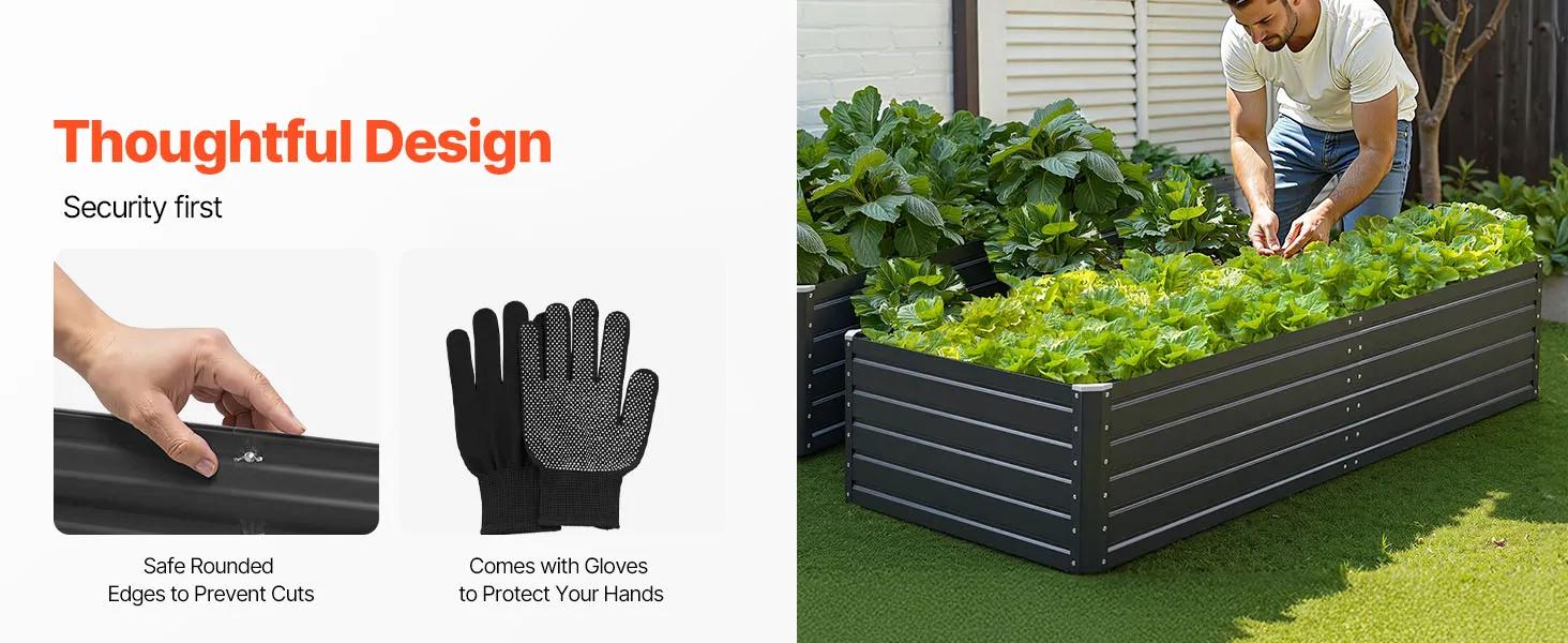 【Summerfinds】VEVOR Metal Raised Garden Bed 6.7 x 3 x 1.5 ft Outdoor Galvalume Planter Garden BoxOpen Bottom DesignLarge Planter Raised Bed for Growing VegetablesFlowersHerbsand SucculentsGrayOutdoor Metal PlanterPlanters For O, Outdoor Metal Planter, R