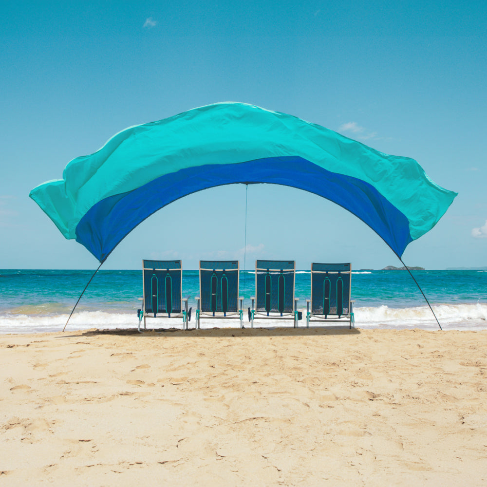 Wind-Assisted Beach Shade Canopy - Lightweight Portable Sun Shelter for Beach, Camping & Park
