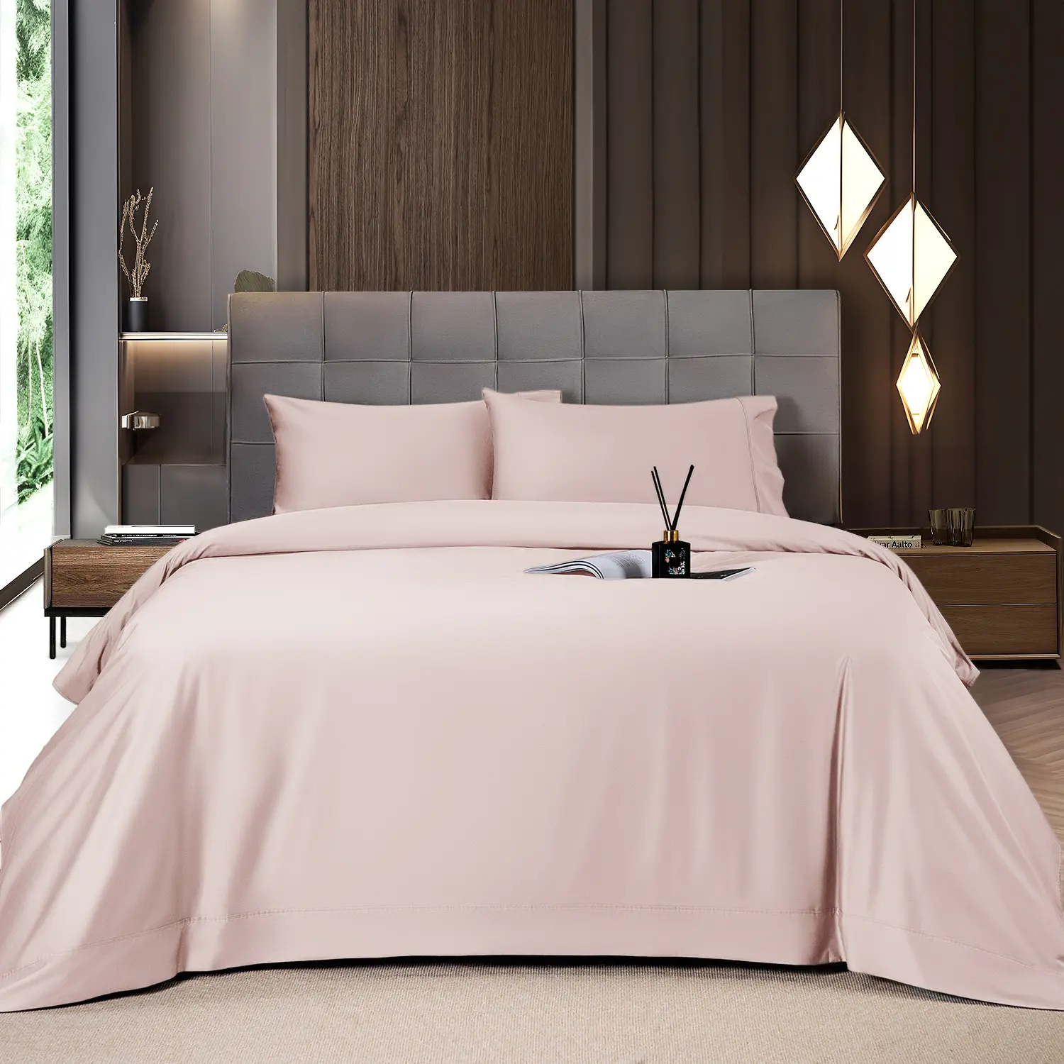 Cooling Bamboo Bed Sheet Set - Luxury Silky Soft Bedding with 16'' Deep Pocket