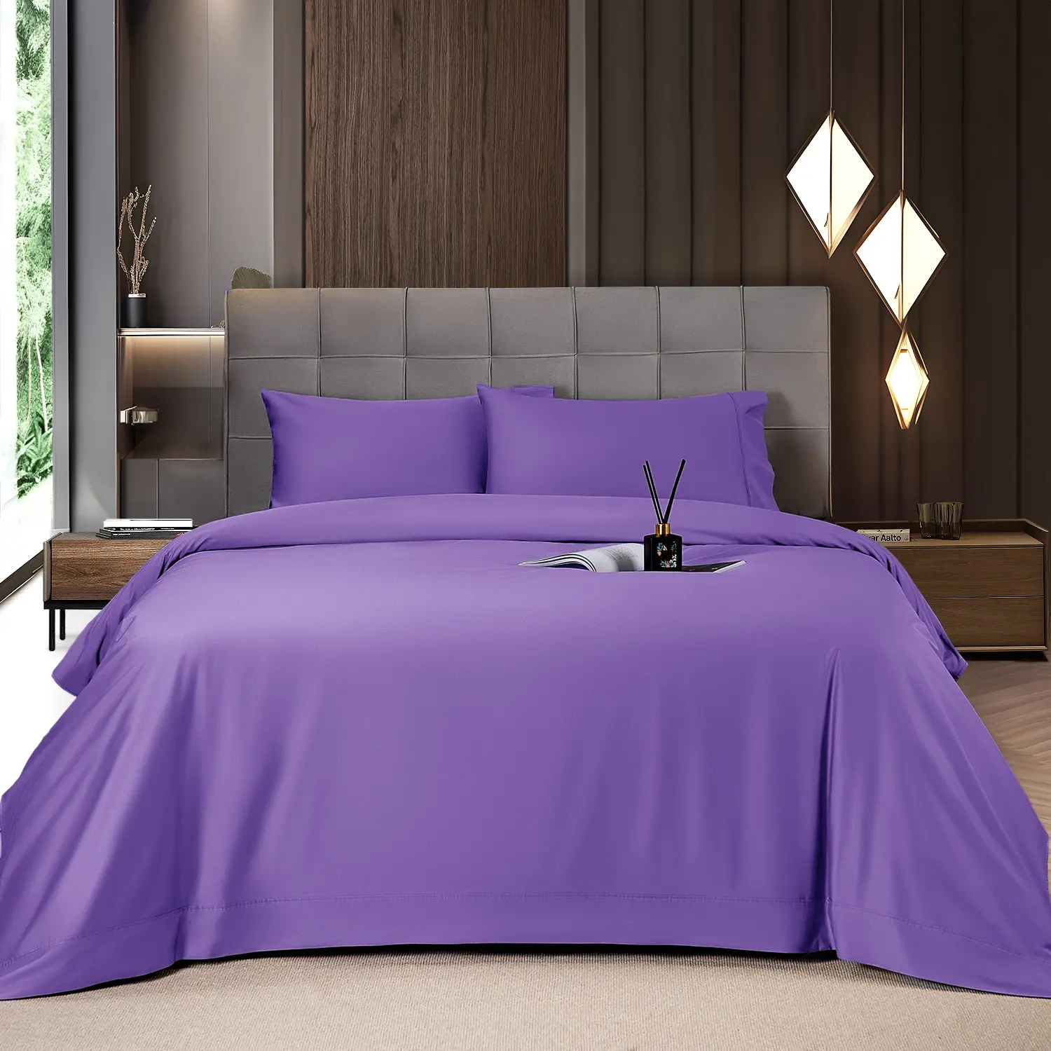 Cooling Bamboo Bed Sheet Set - Luxury Silky Soft Bedding with 16'' Deep Pocket