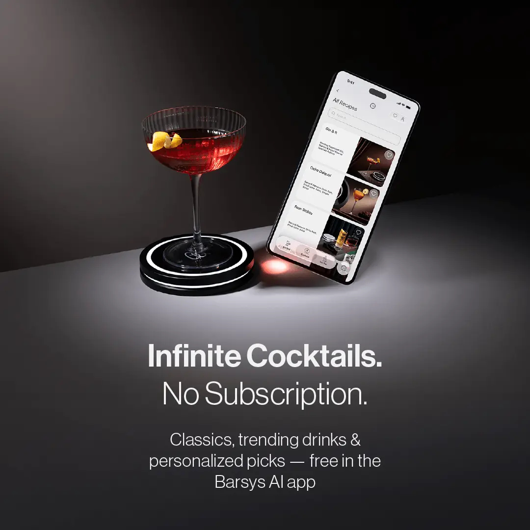 Barsys Smart Coaster 2.0 - App-Enabled Cocktail Maker & Drink Mixer