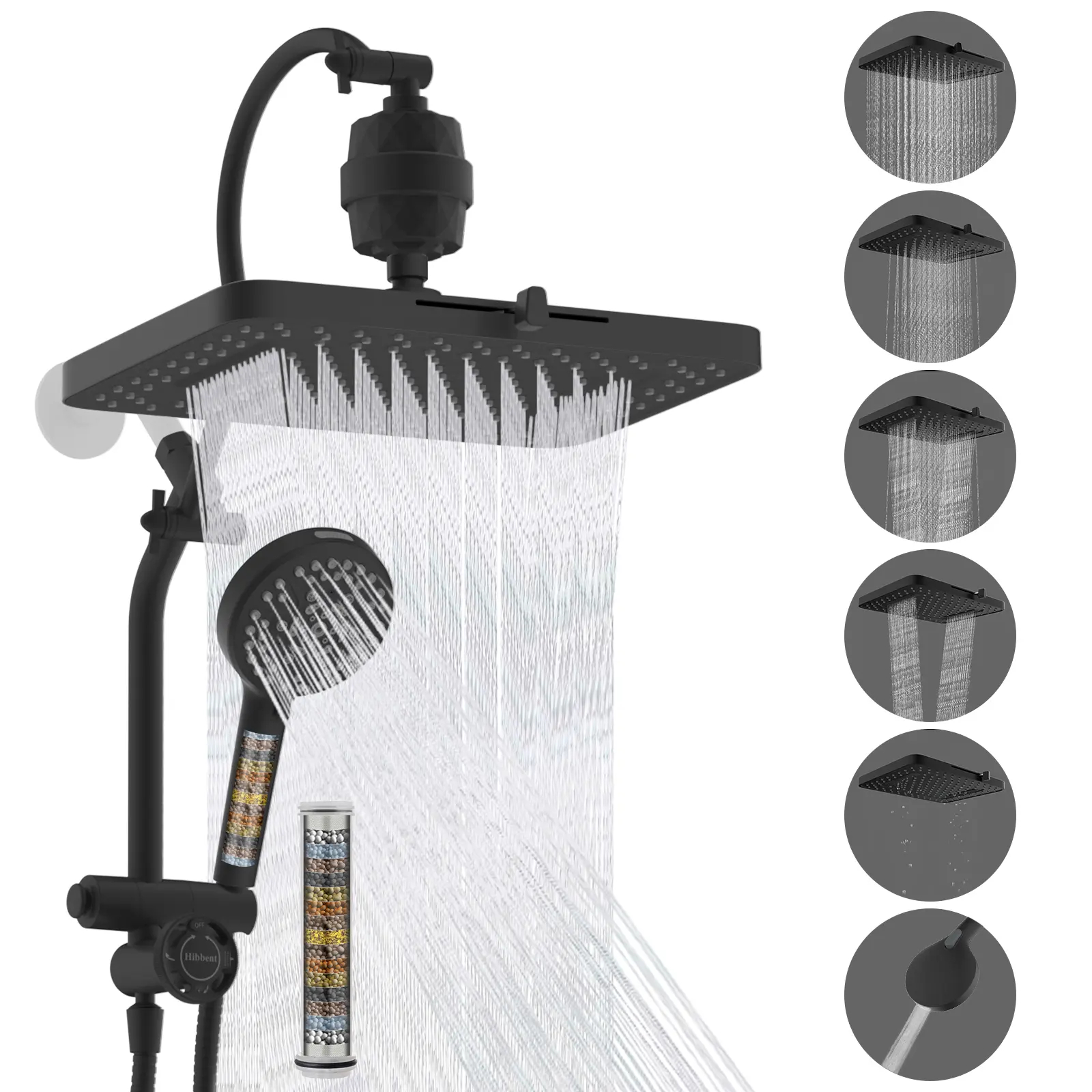 Chrome Shower Head Combo with 13-Inch Rainfall Shower Head