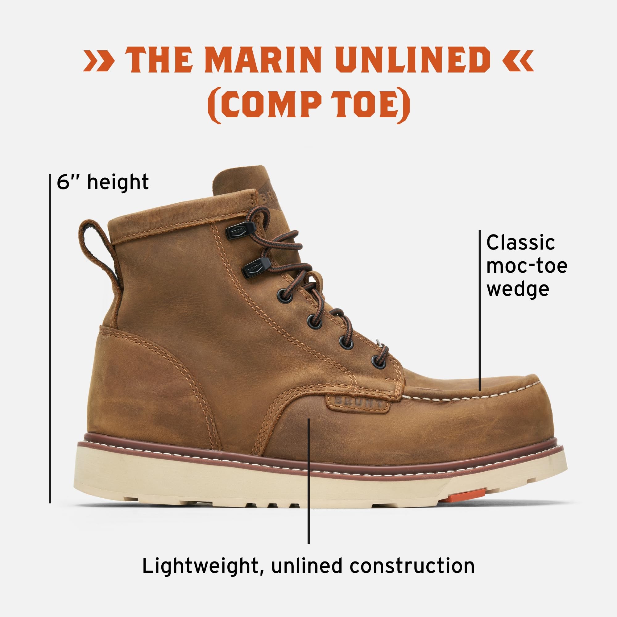 6-Inch Safety Toe Wedge Work Boot with Adjustable Width System