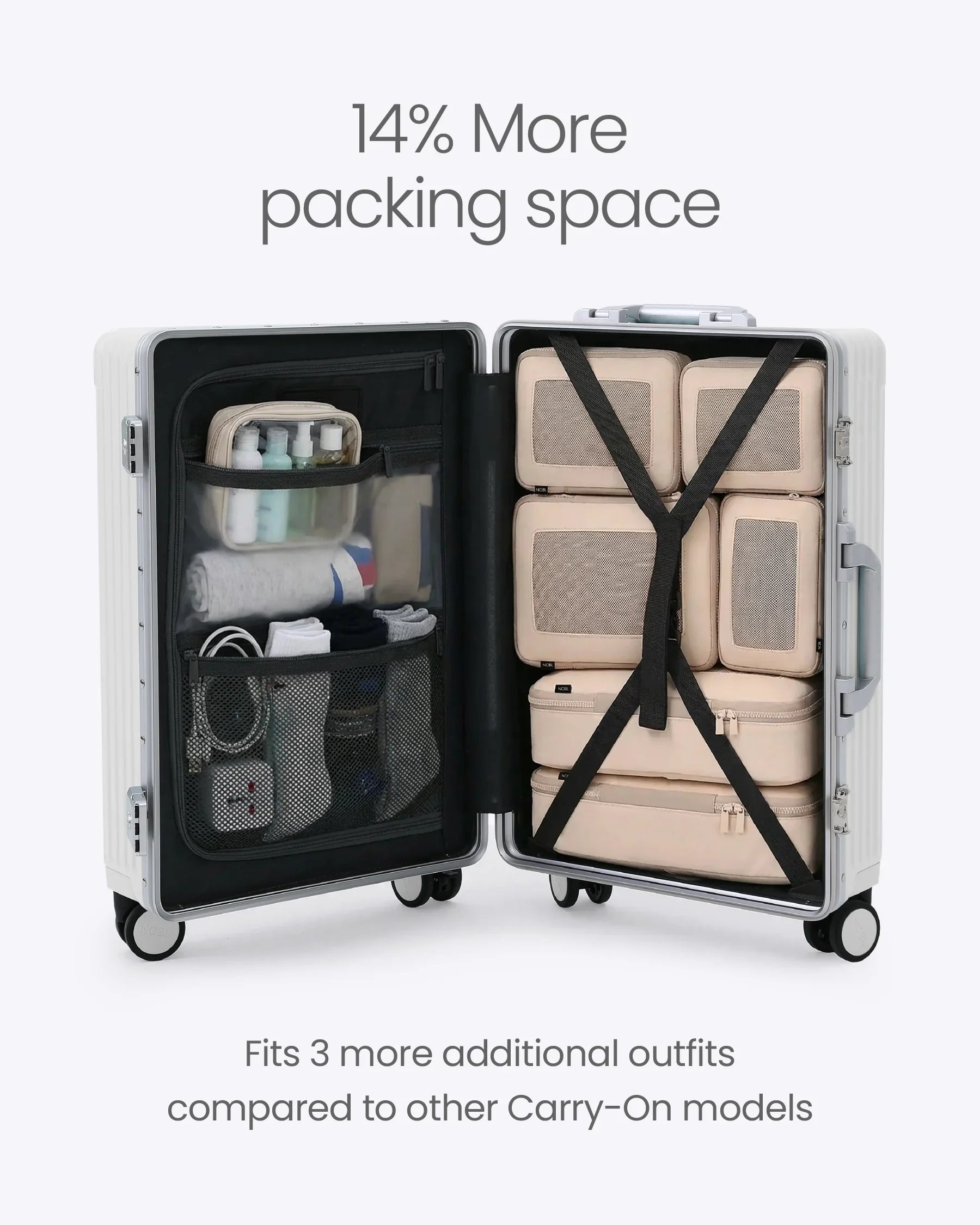 All-in-One Smart Carry-On Suitcase with GPS Tracking, Front Laptop Pocket, USB Charger & Cup Holder