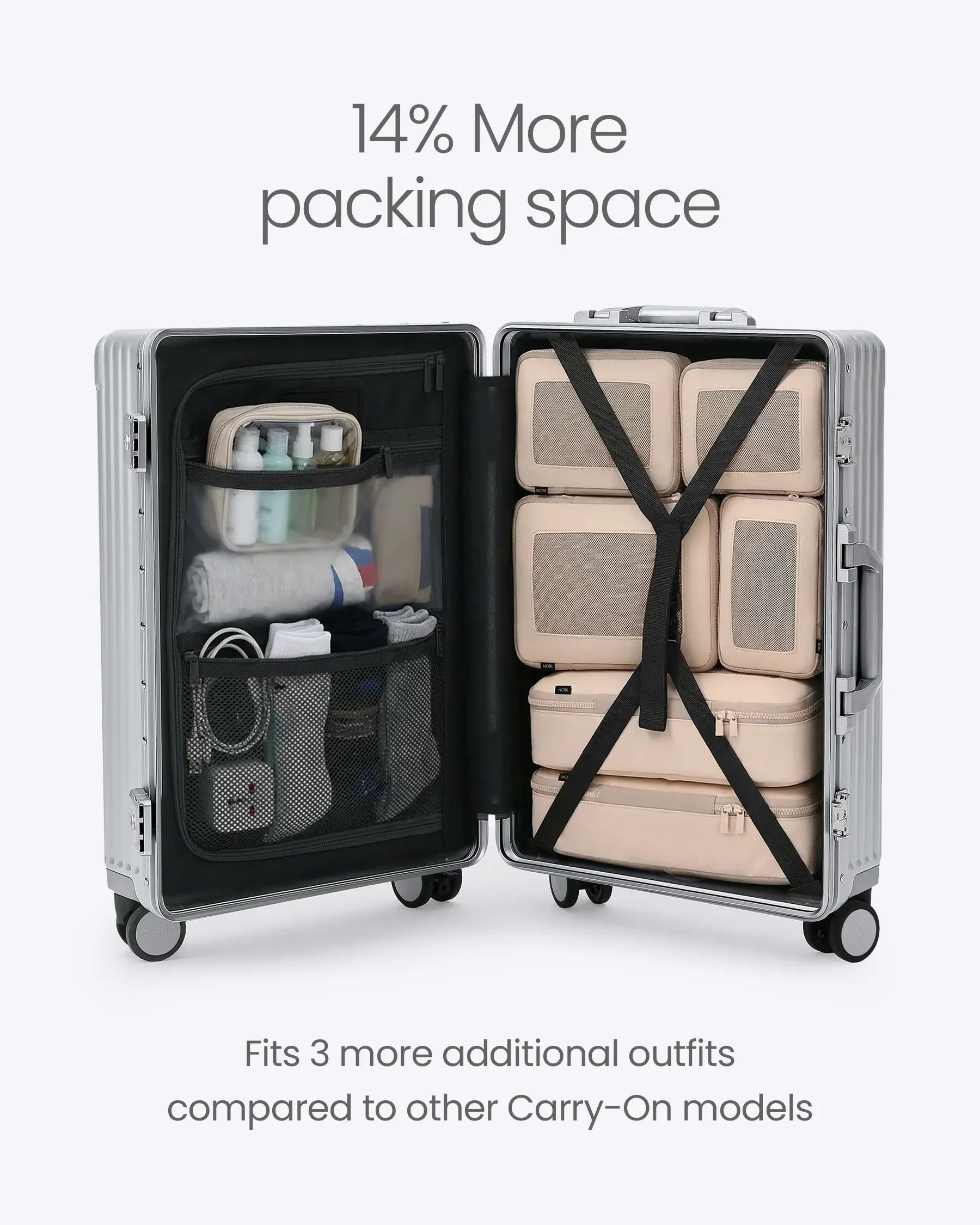 All-in-One Smart Carry-On Suitcase with GPS Tracking, Front Laptop Pocket, USB Charger & Cup Holder