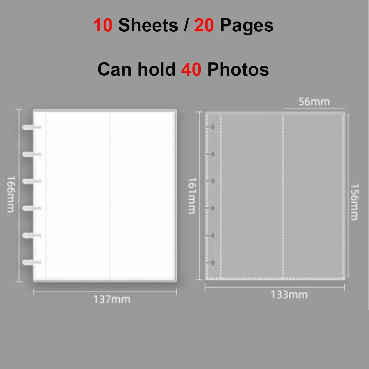 Clear Photo Booth Frame Album for 2x6 Photos, 20 Pages