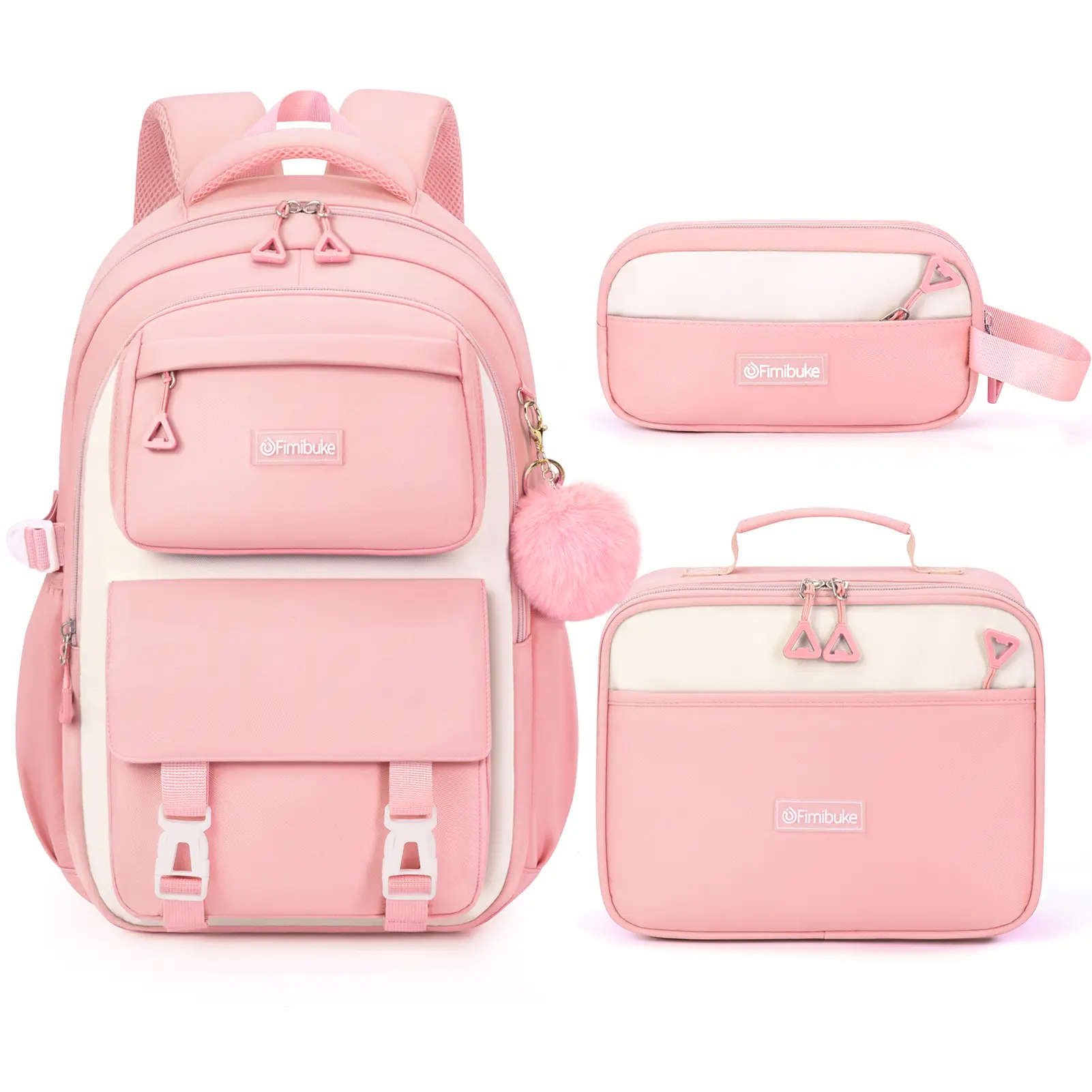 3-Piece Waterproof Oxford Backpack Set with Lunch Box & Pencil Case