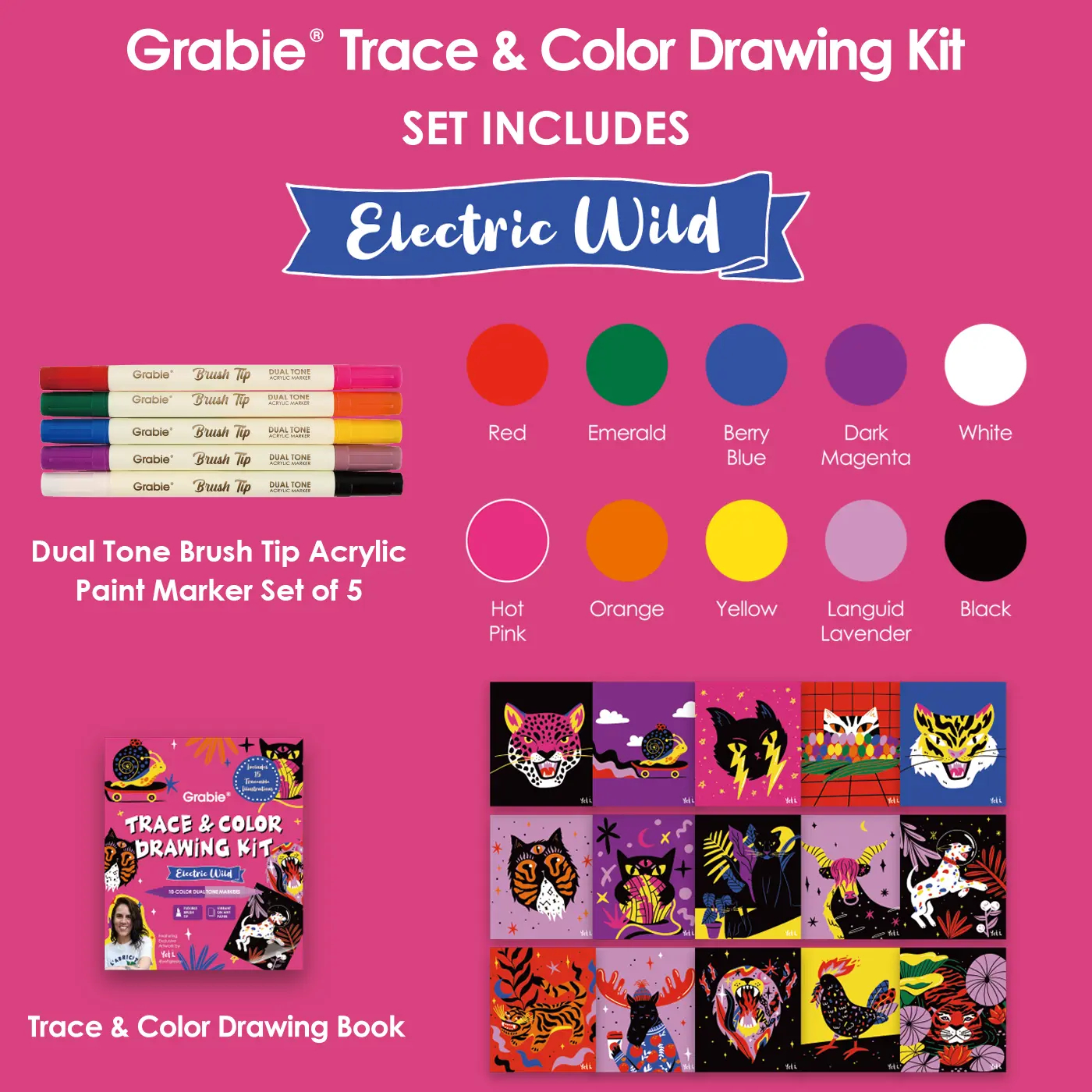 Trace & Color Art Drawing Supplies Kit with Premium Artist Tools & Materials for Adults & Kids, Ideal Gift