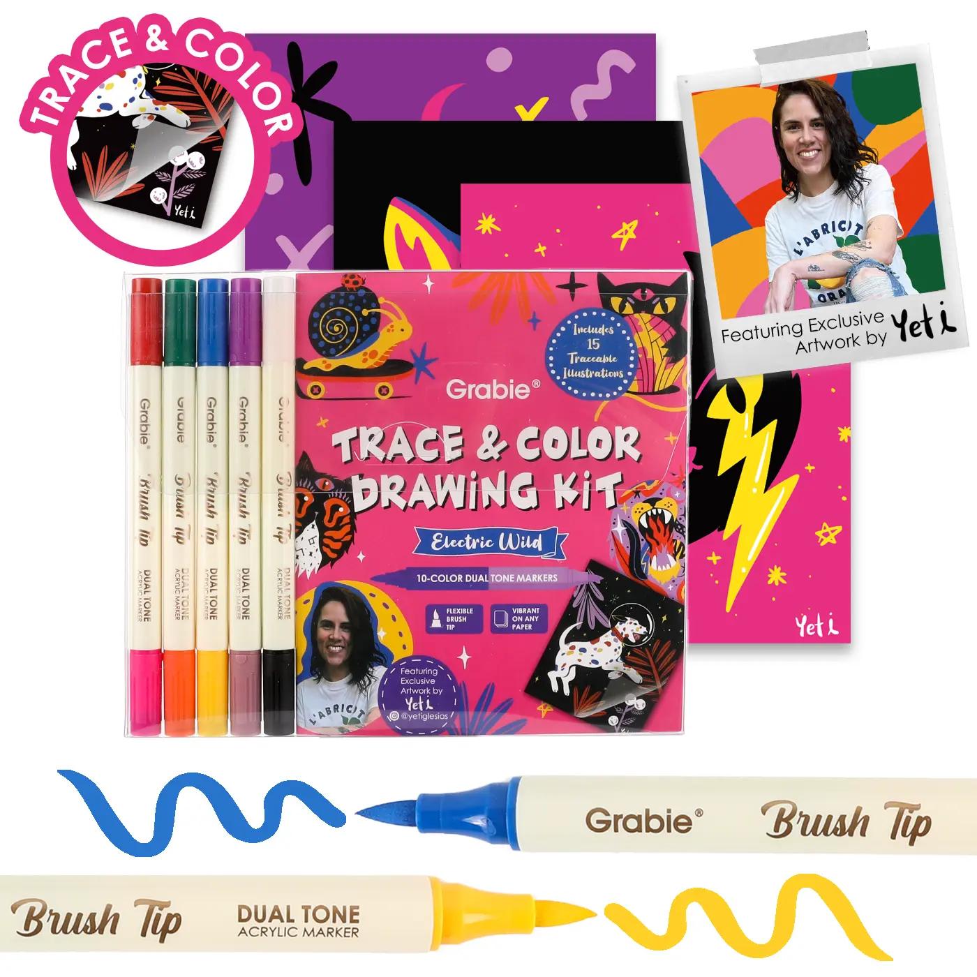 Trace & Color Art Drawing Supplies Kit with Premium Artist Tools & Materials for Adults & Kids, Ideal Gift
