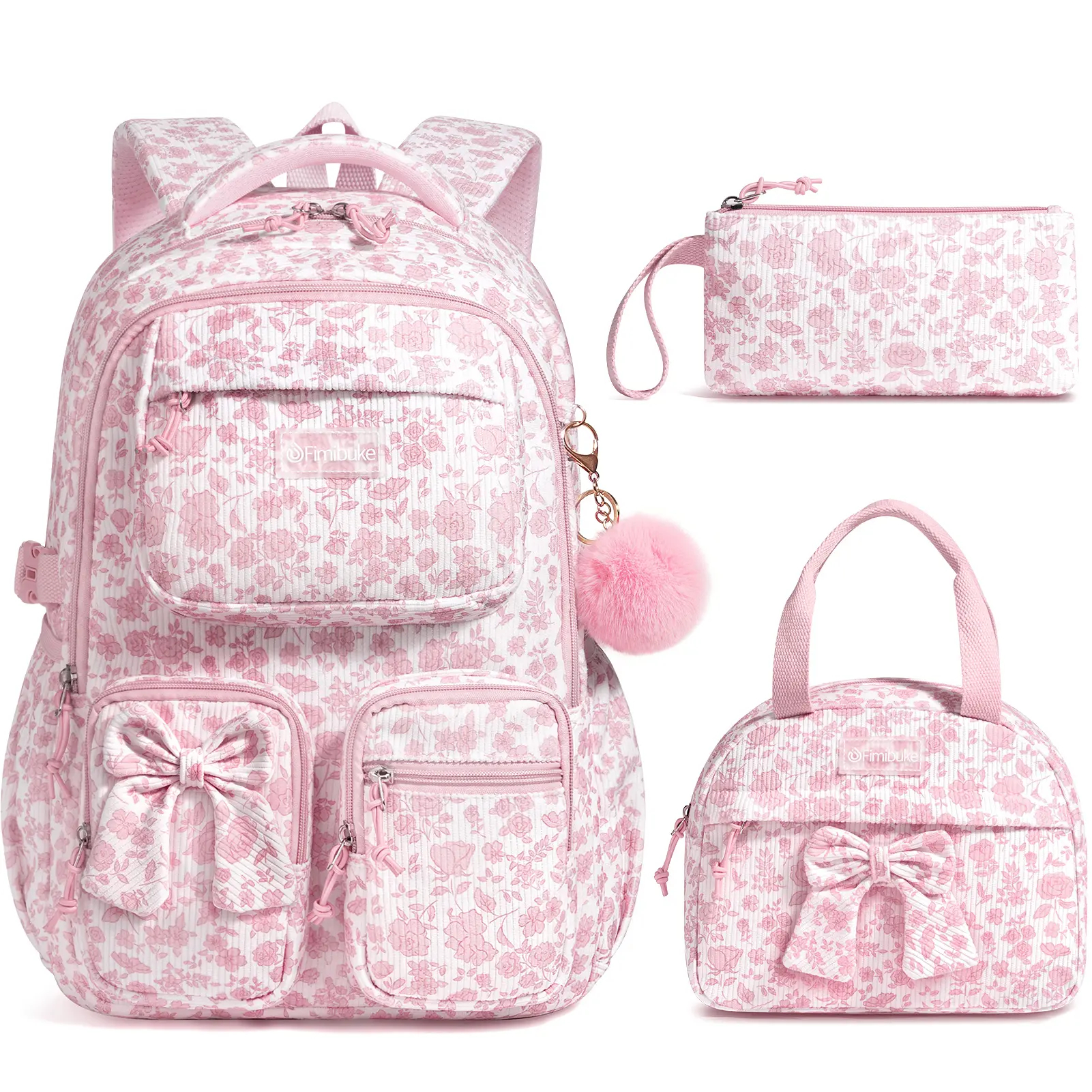 3-Piece Waterproof Oxford Backpack Set with Lunch Box & Pencil Case