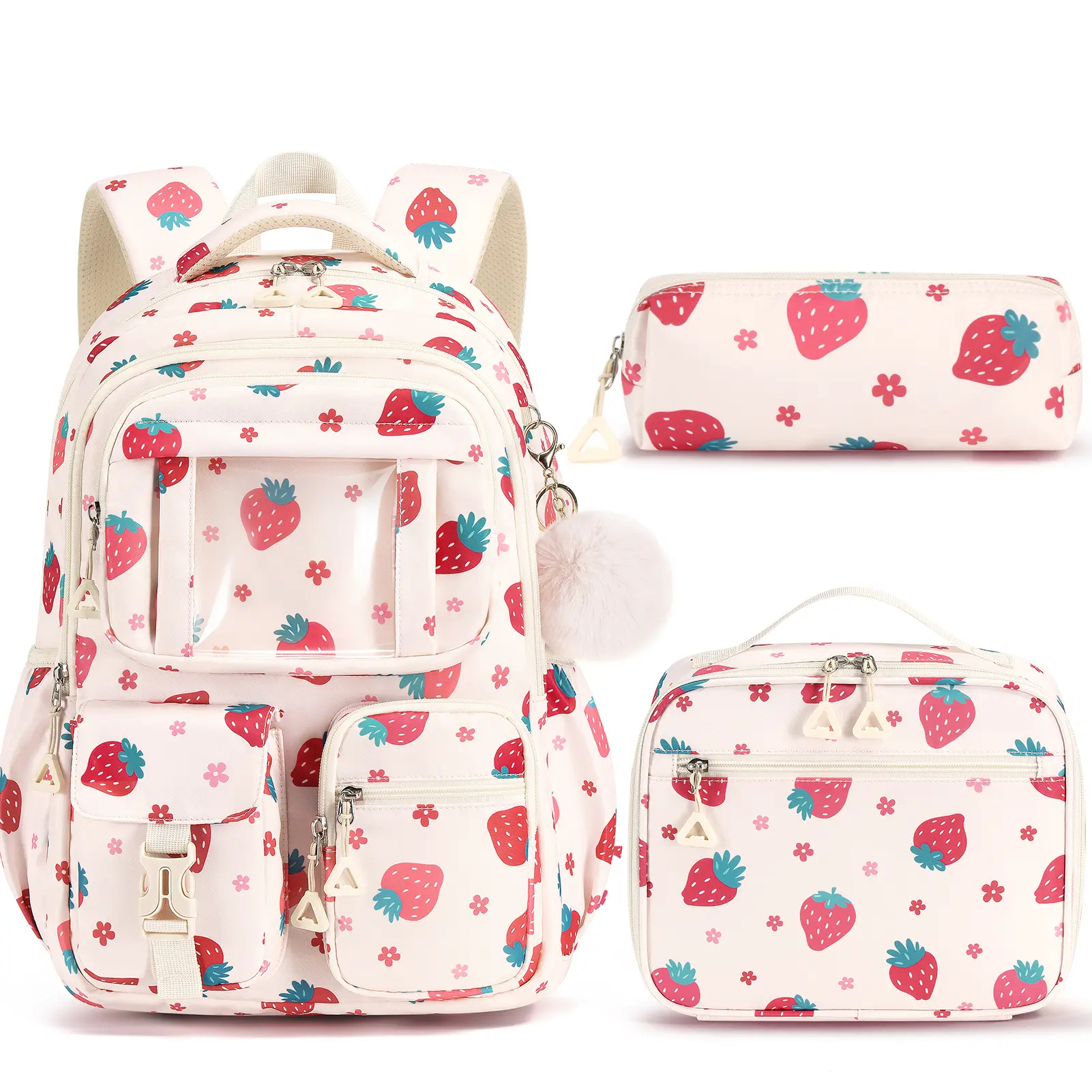 3-Piece Waterproof Oxford Backpack Set with Lunch Box & Pencil Case