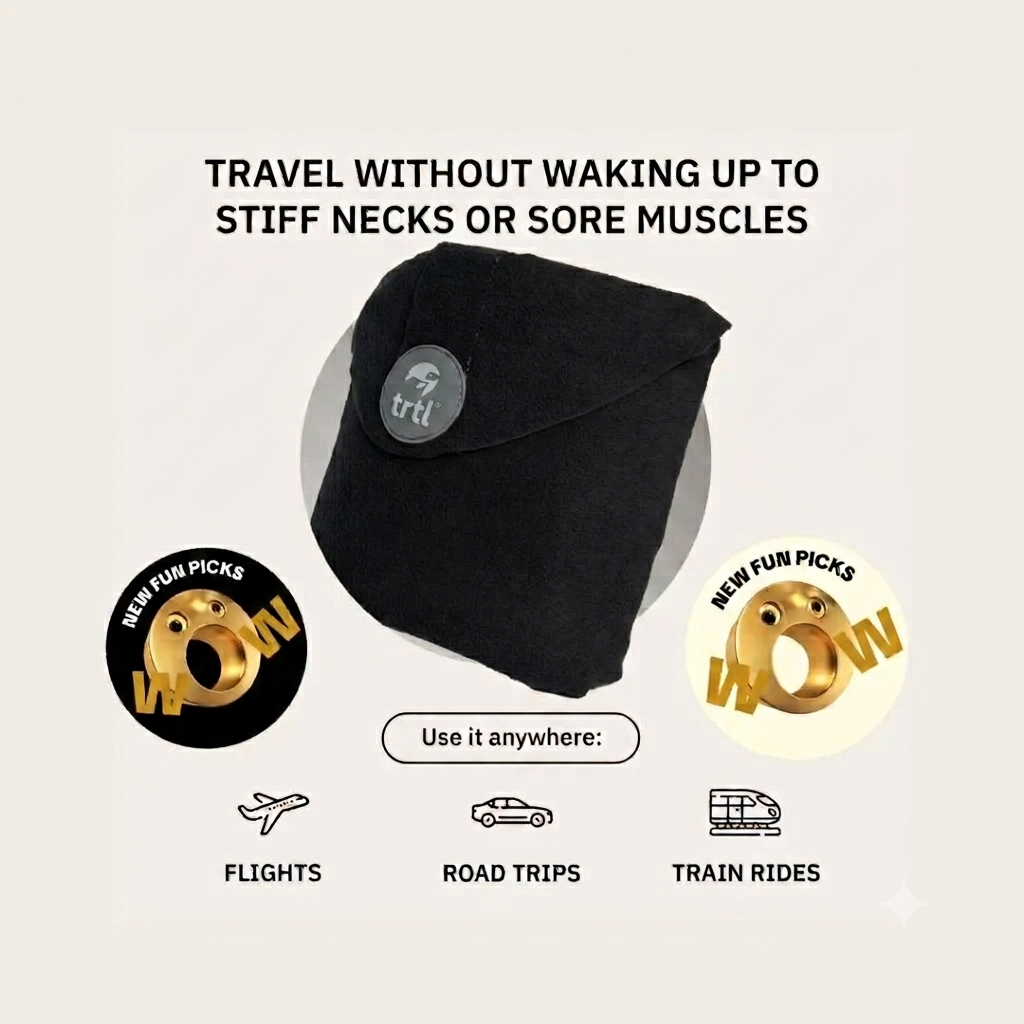 Ergonomic Flight Neck Pillow for Sleeping - Lightweight Shoulder & Neck Support Travel Pillow for Airplane