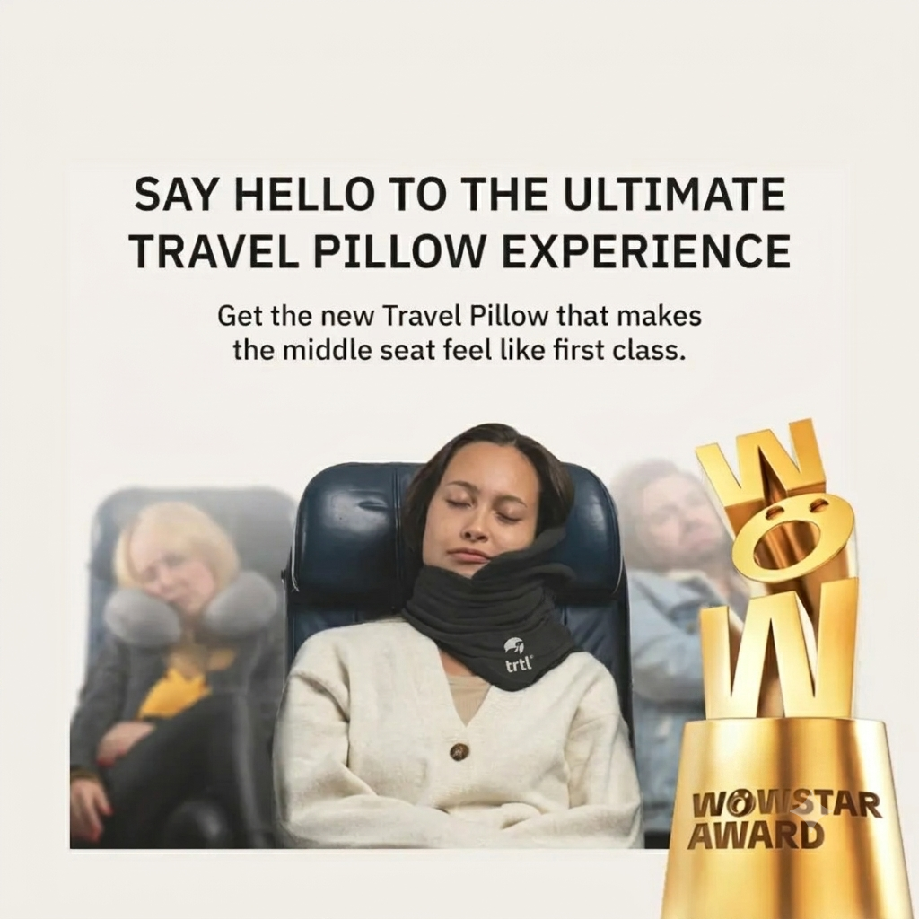 Ergonomic Flight Neck Pillow for Sleeping - Lightweight Shoulder & Neck Support Travel Pillow for Airplane