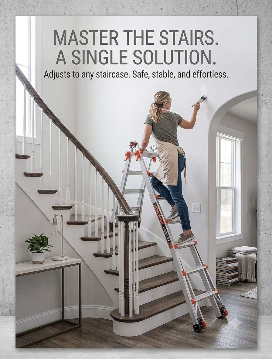 Aluminum Telescoping Extension Ladder with Leg Levelers