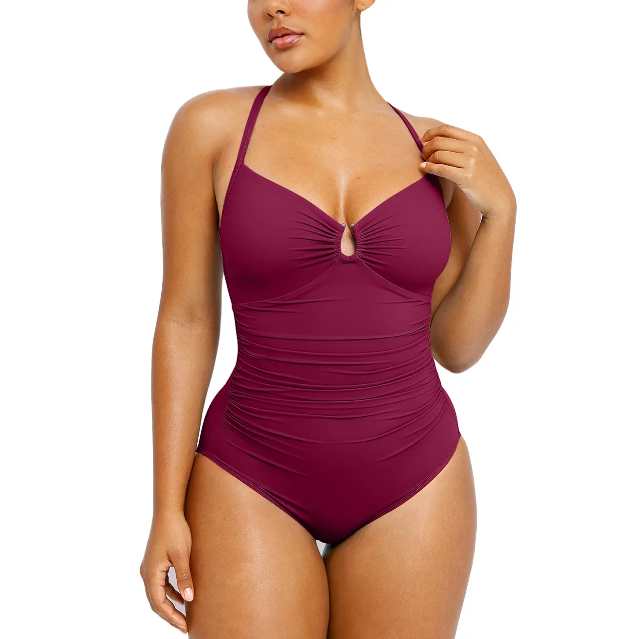 U-Ring Cut Out Shaping Swimsuit